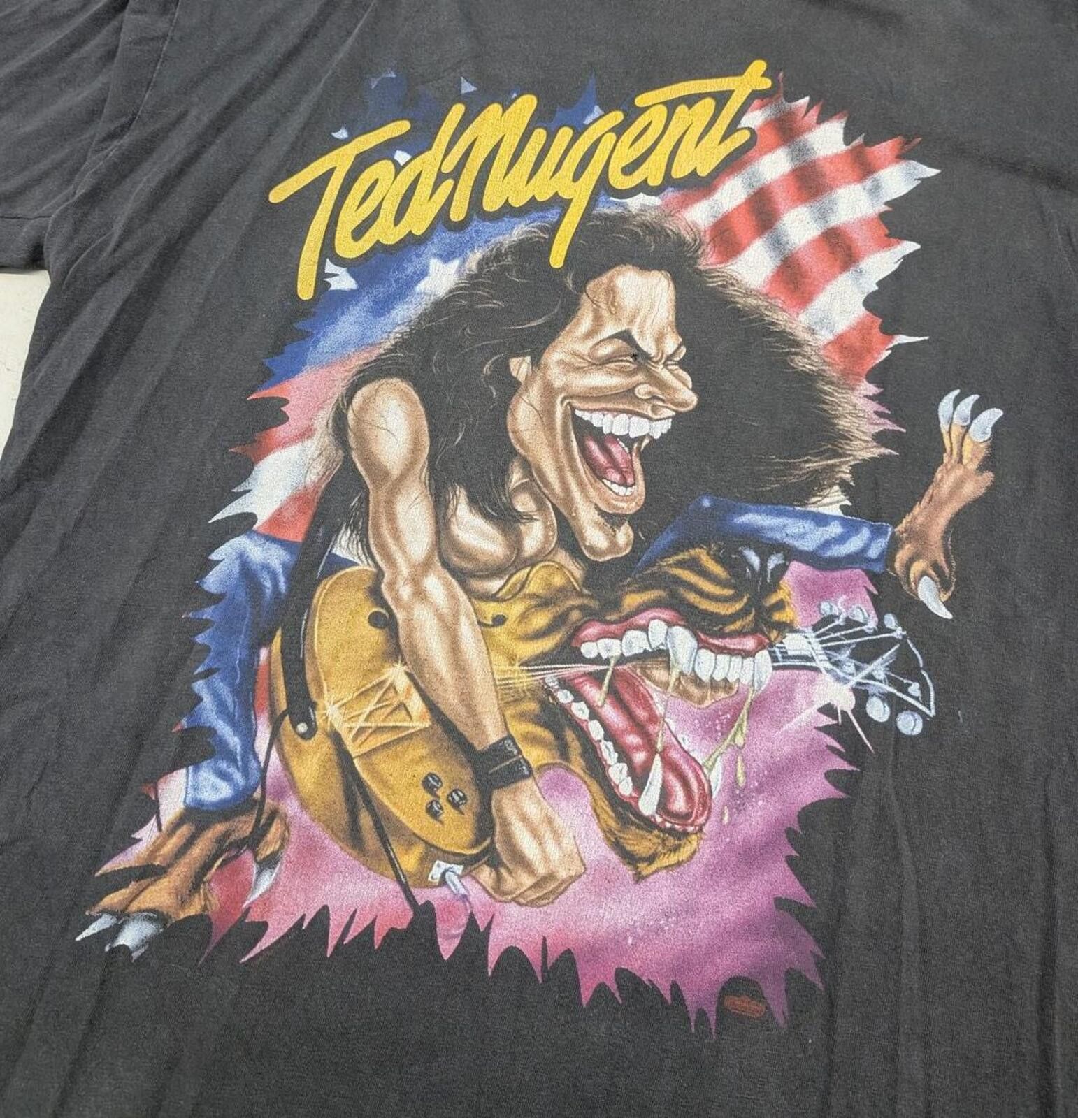 Homies Wonderland Vintage 90s Ted Nugent One Nation Under Ted T-shirt Size US XXL / EU 58 / 5 - 2 Thumbnail