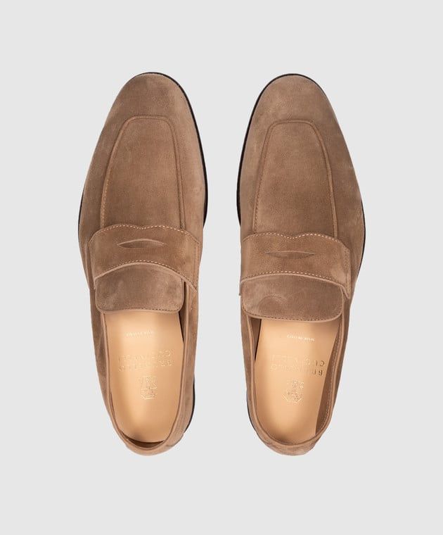 Brunello Cucinelli o1w1db10725 Suede Loafer in Brown Size US 10 / EU 43 - 5 Thumbnail