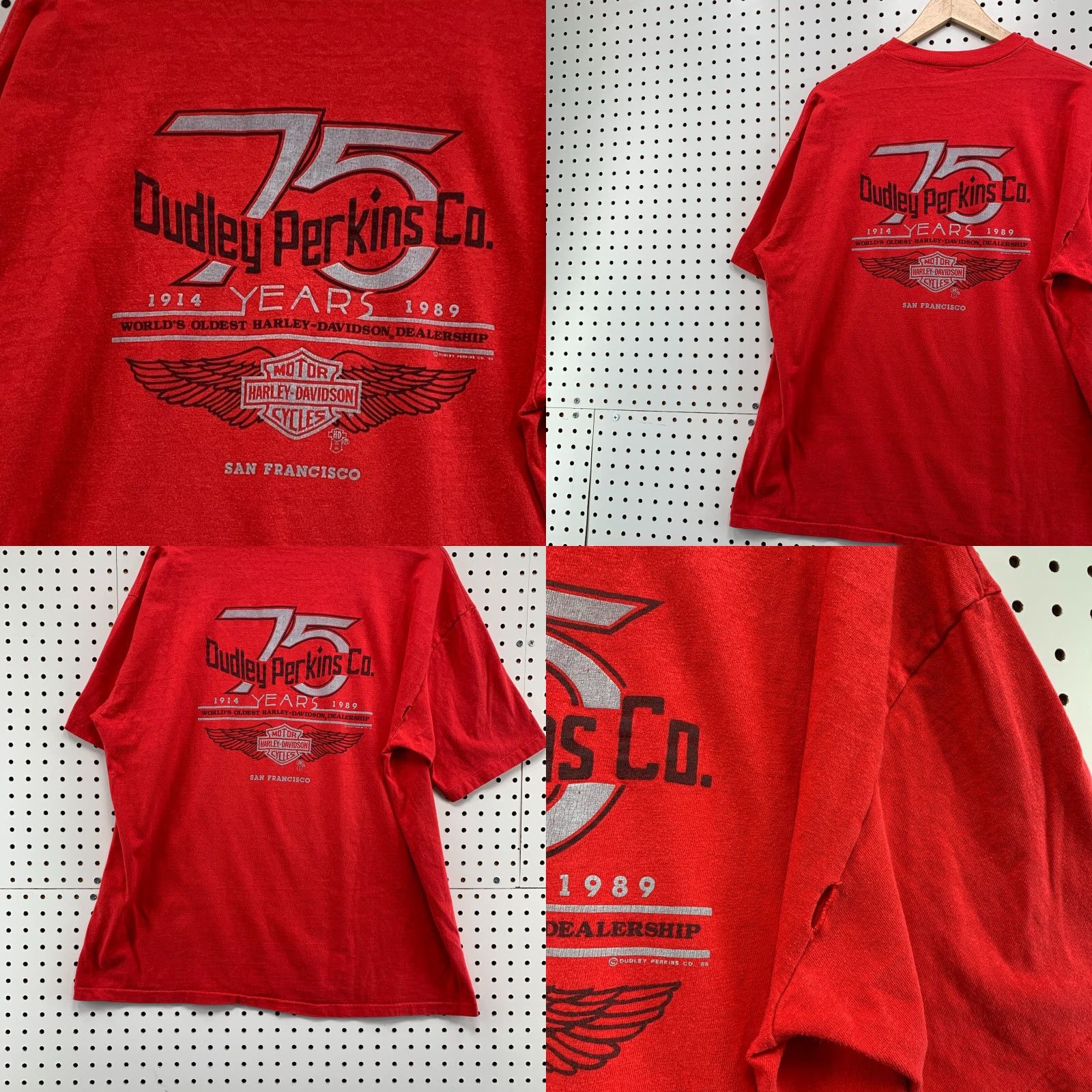 Harley Davidson VINTAGE Harley-Davidson Shirt Mens 2XL Red 90s Graphic Print Crew Neck Single Stitch T-Shirt Size US XXL / EU 58 / 5 - 11 Thumbnail