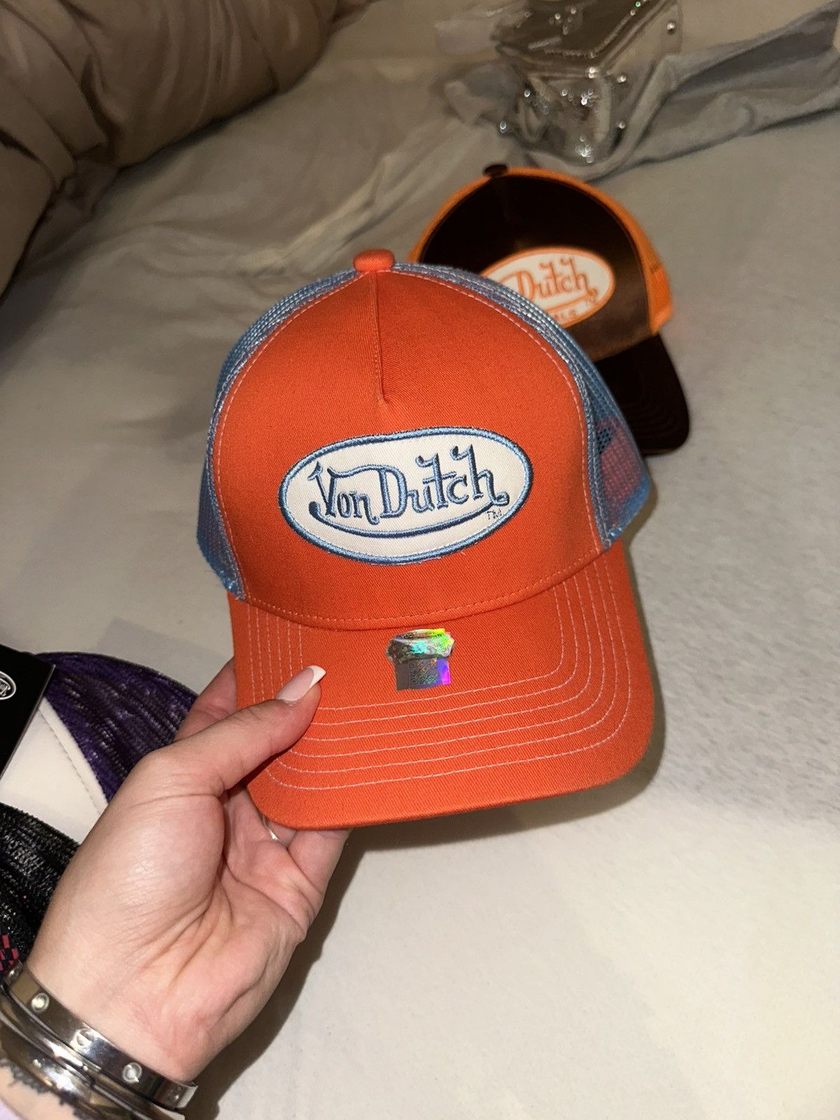 Von Dutch Von Dutch Trucker Hat Orange / Blue Size ONE SIZE - 1 Thumbnail