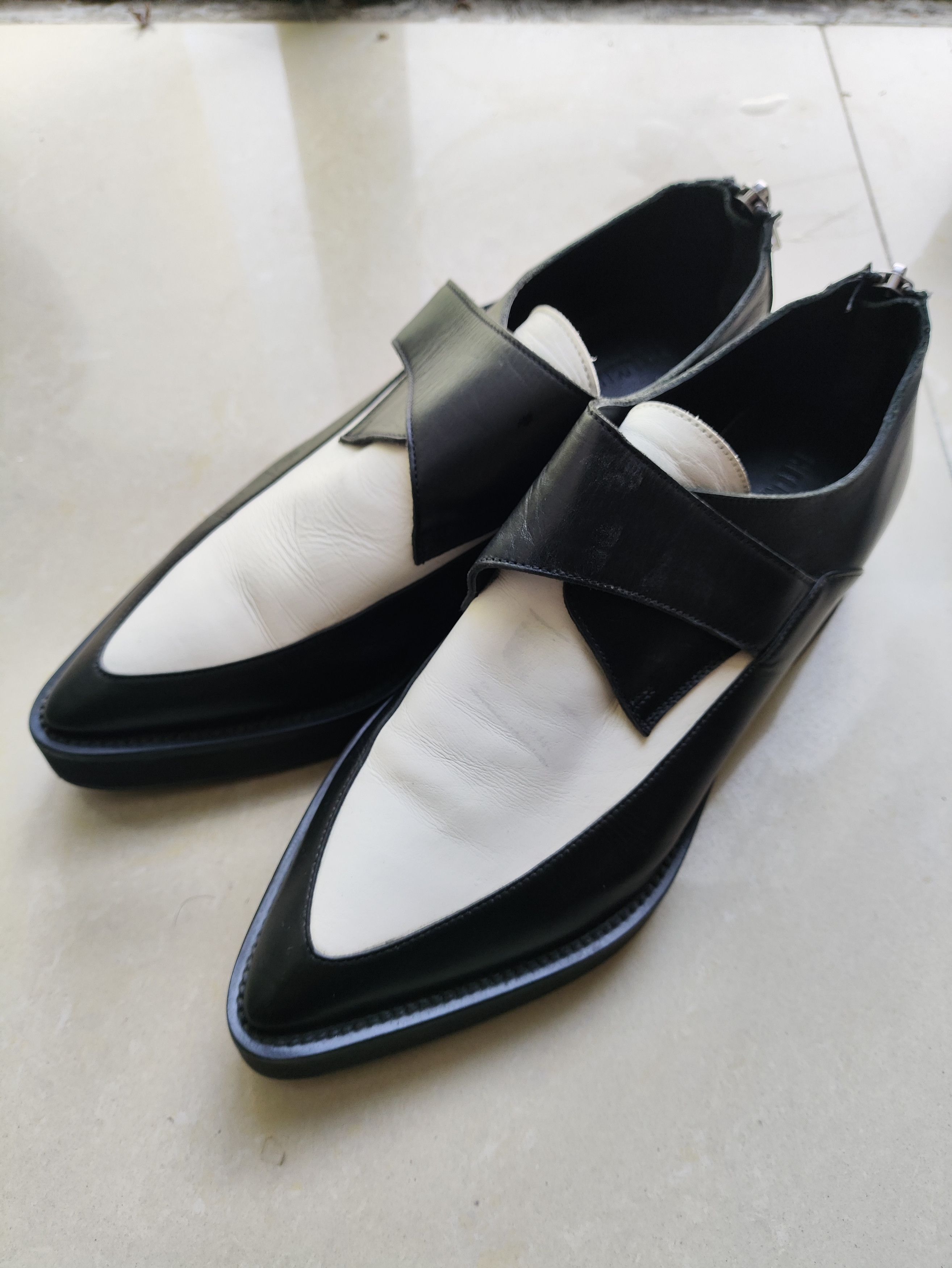 Helmut Lang leather creeper flats Size US 6 / IT 36 - 1 Thumbnail