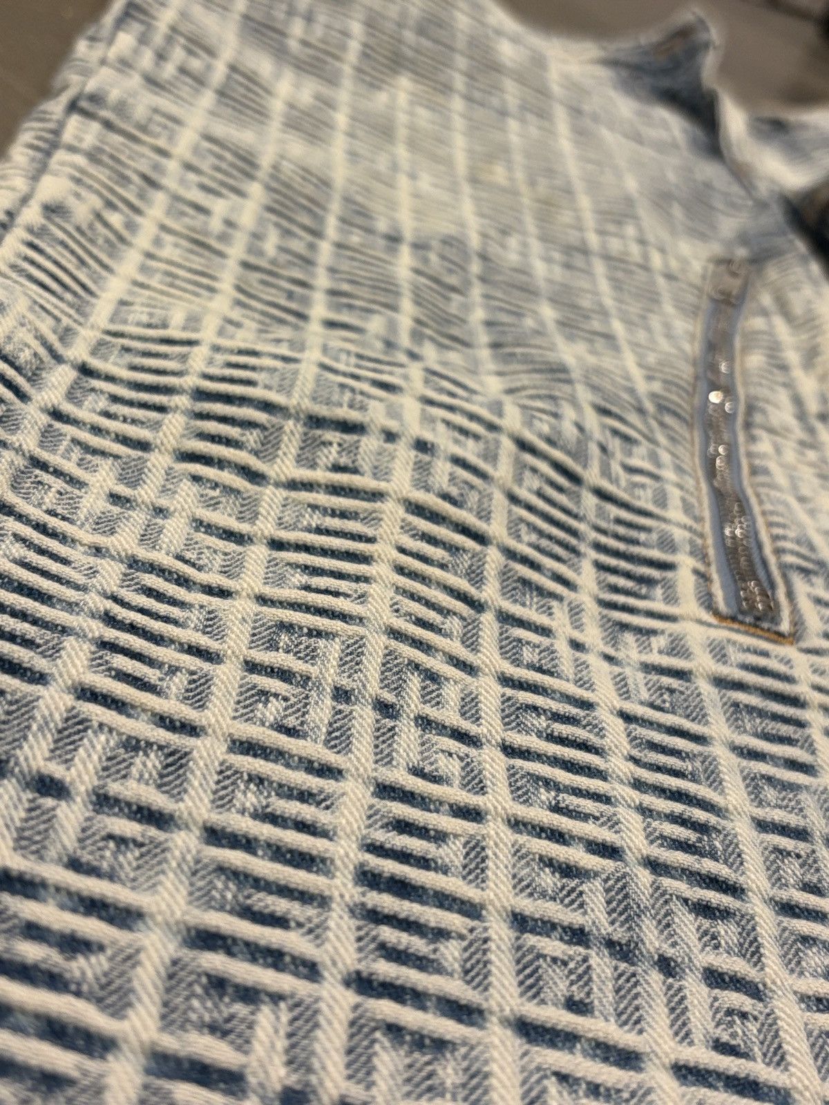 Givenchy Givenchy 4G Monogram Jacquard Zip-Detail Jeans - Ice Blue Size US 34 / EU 50 - 7 Thumbnail