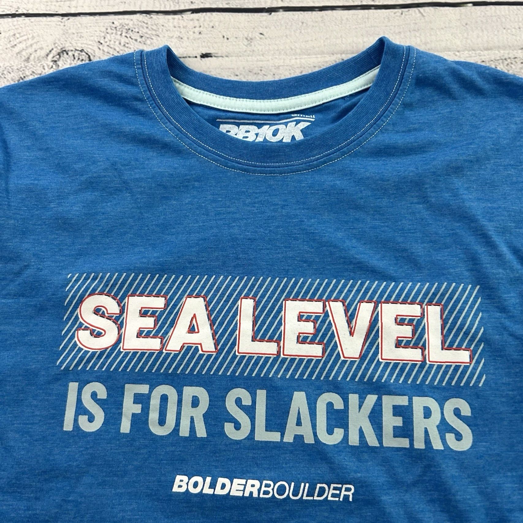 Vintage Bolder Boulder Shirt Men's Small Short Sleeve T Shirt Sea Level Is For Slackers Size US S / EU 44-46 / 1 - 2 Thumbnail