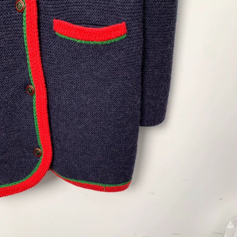 Gucci Gucci Dark blue striped logo embroidered wool single-breas Size S / US 4 / IT 40 - 4 Thumbnail