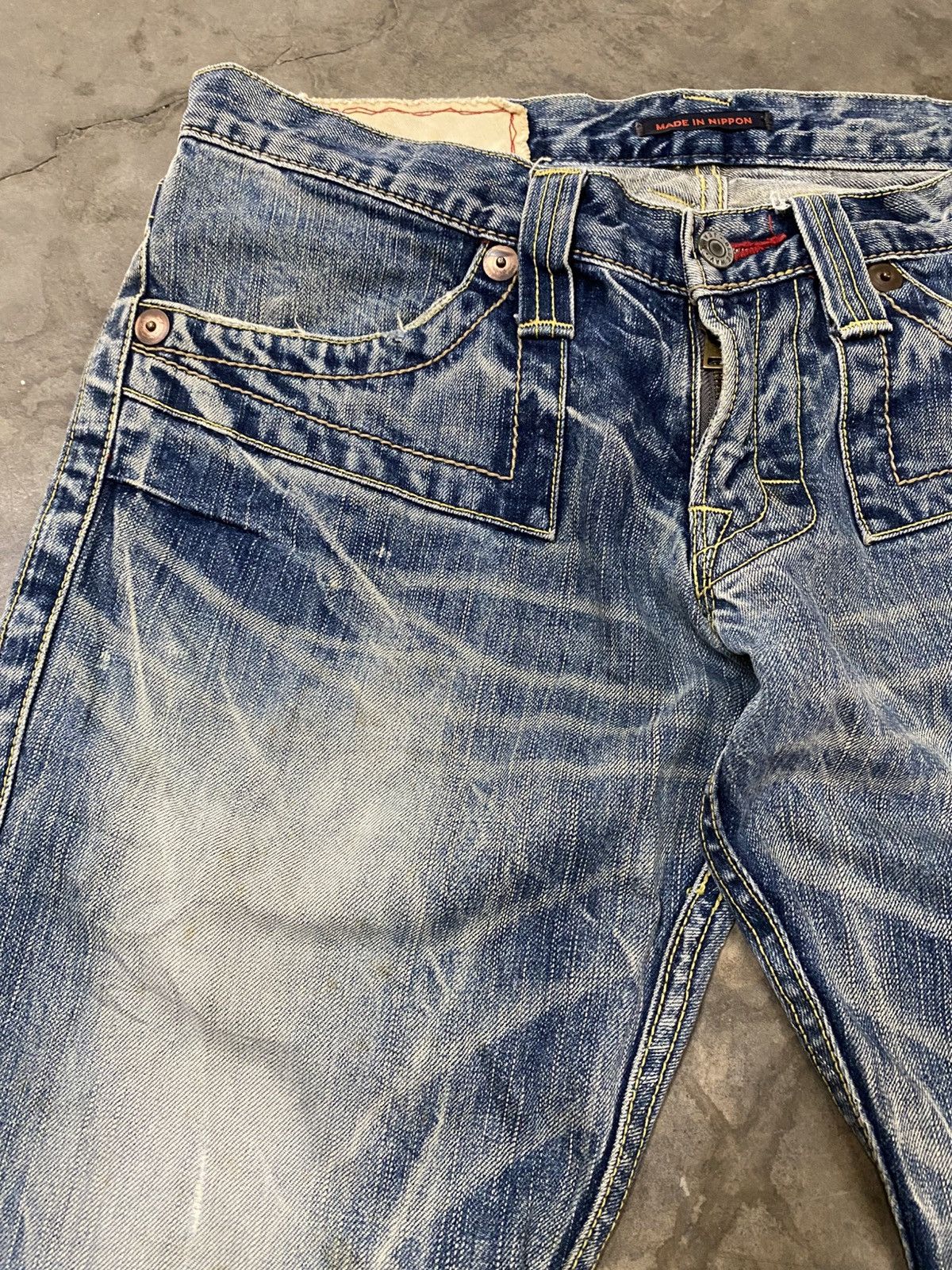 Hysteric Glamour Flare Jeans Blue Way Japan Distressed Denim p189 Size US 32 / EU 48 - 11 Thumbnail