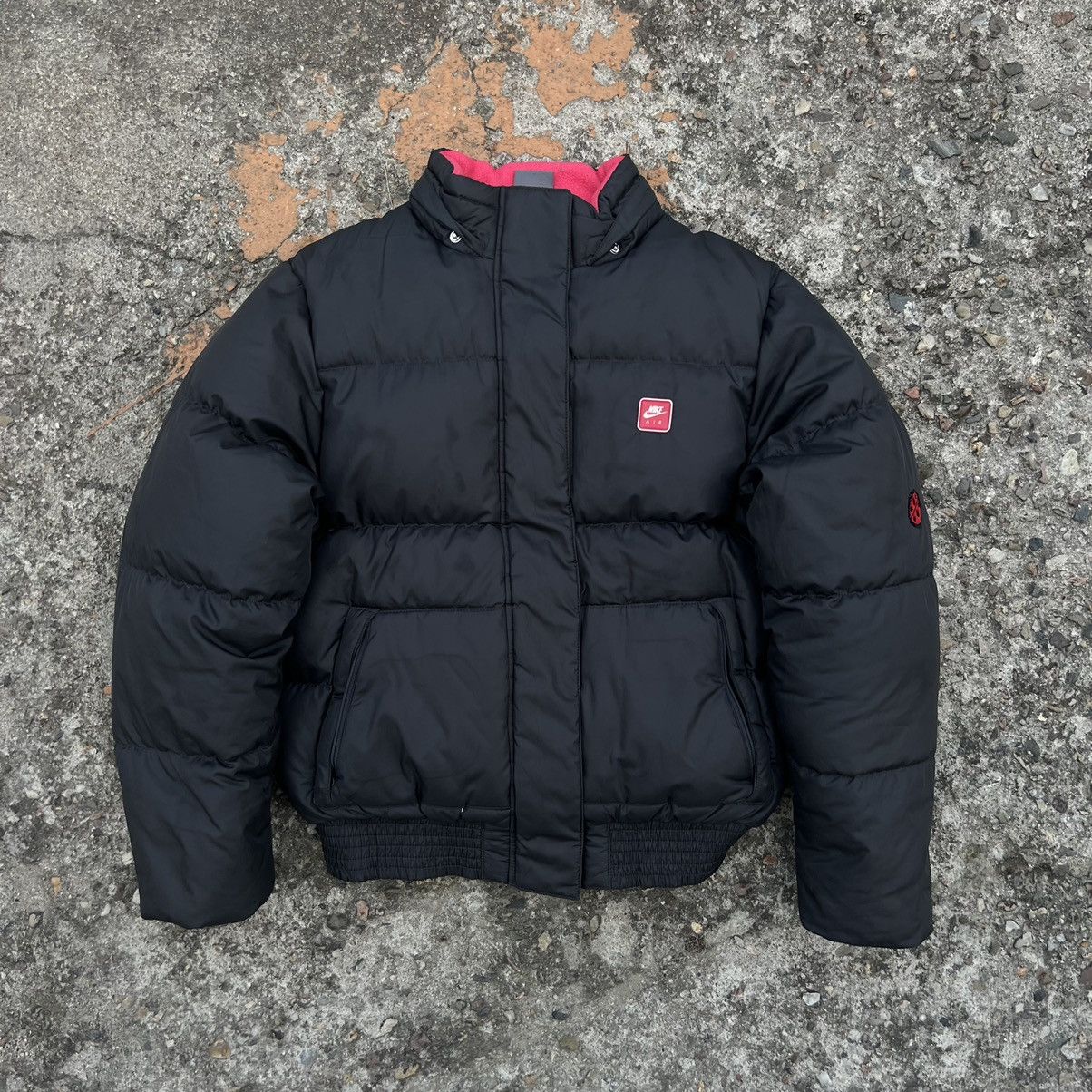 Nike × Vintage Vintage Y2K Nike Nylon Drill Puffer Jacket Swoosh Size S / US 4 / IT 40 - 1 Thumbnail