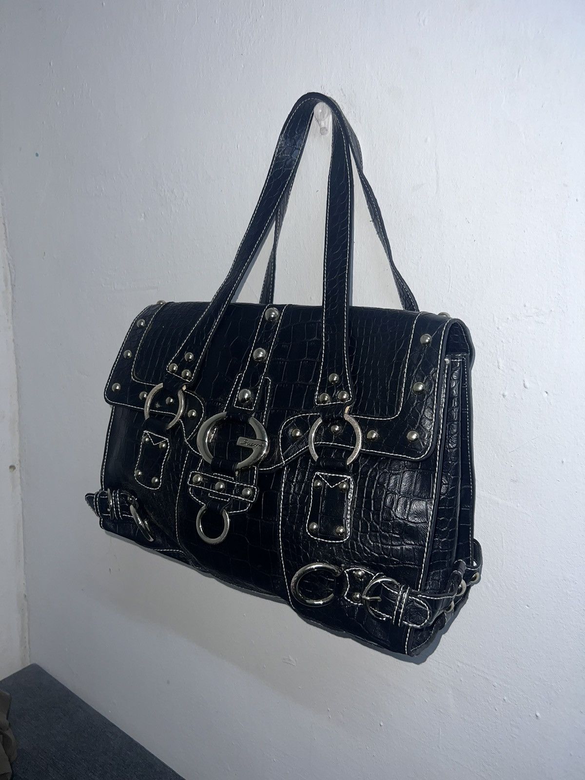 Guess VINTAGE GUESS GOTH PATENT LEATHER HANDBAG Size ONE SIZE - 2 Thumbnail