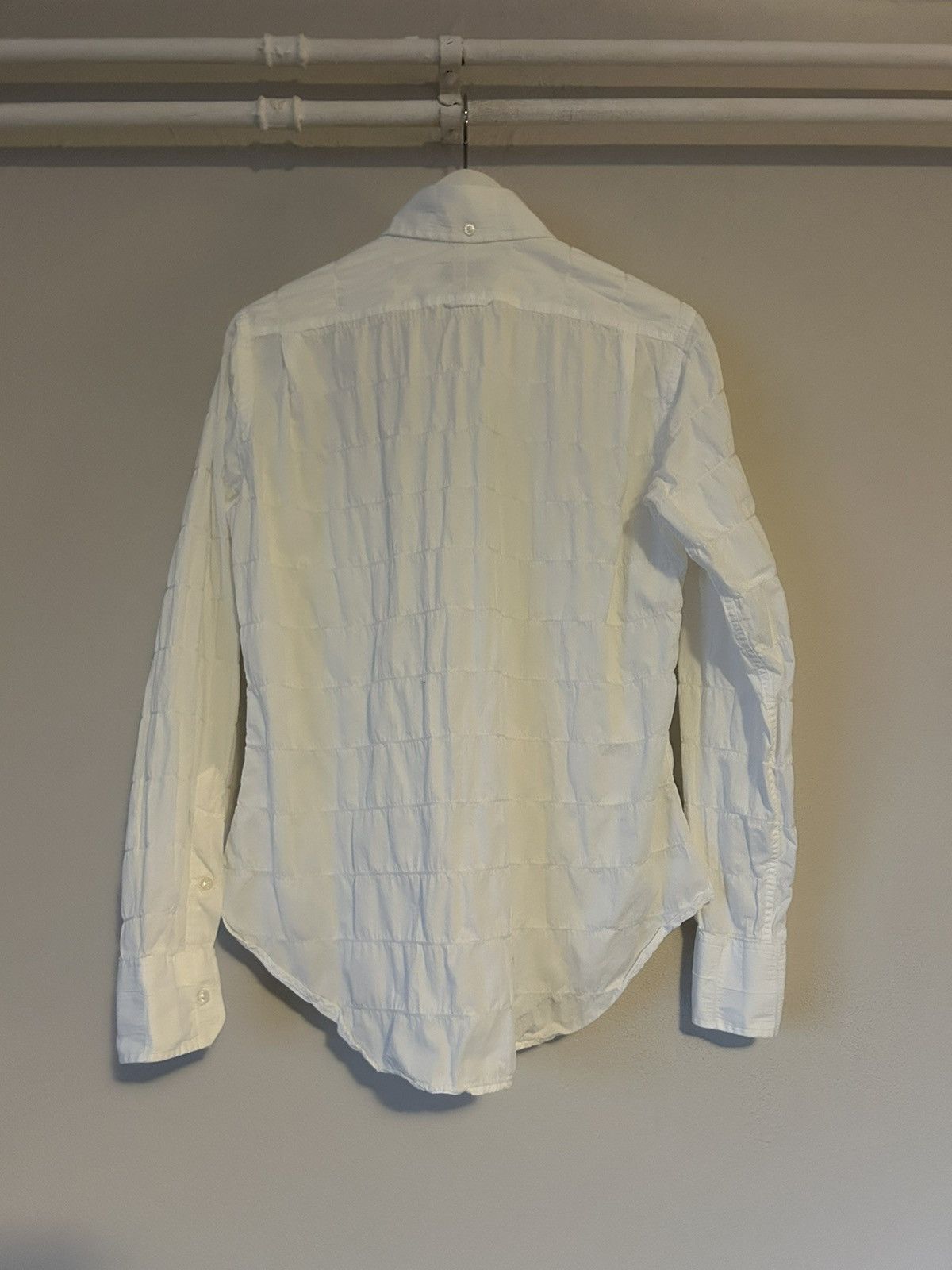 Thom Browne Thom Browne White Quilted Cotton Shirt Size US M / EU 48-50 / 2 - 7 Thumbnail