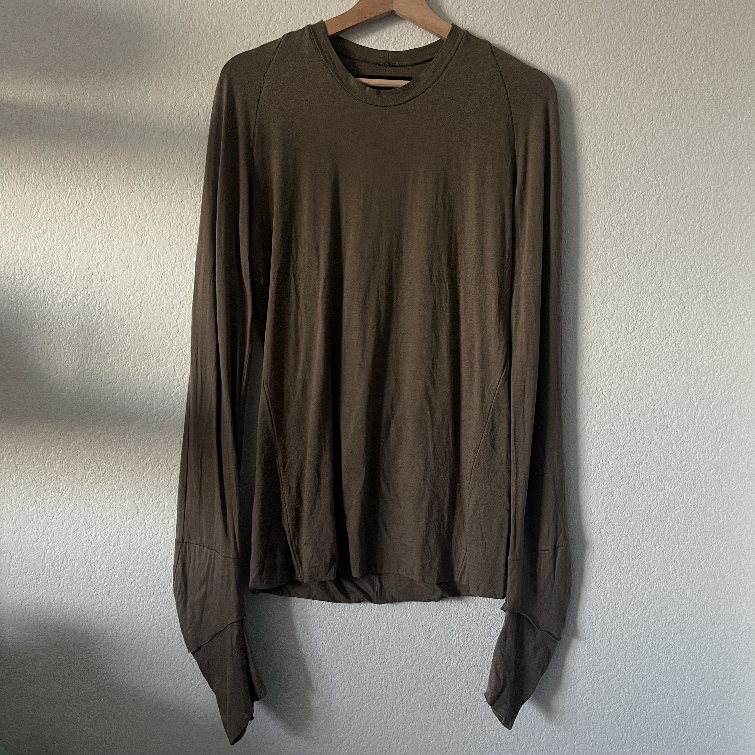 image of Avant Garde x Obscur Double Layered Long Sleeve Shirt in Beige, Men's (Size Small)