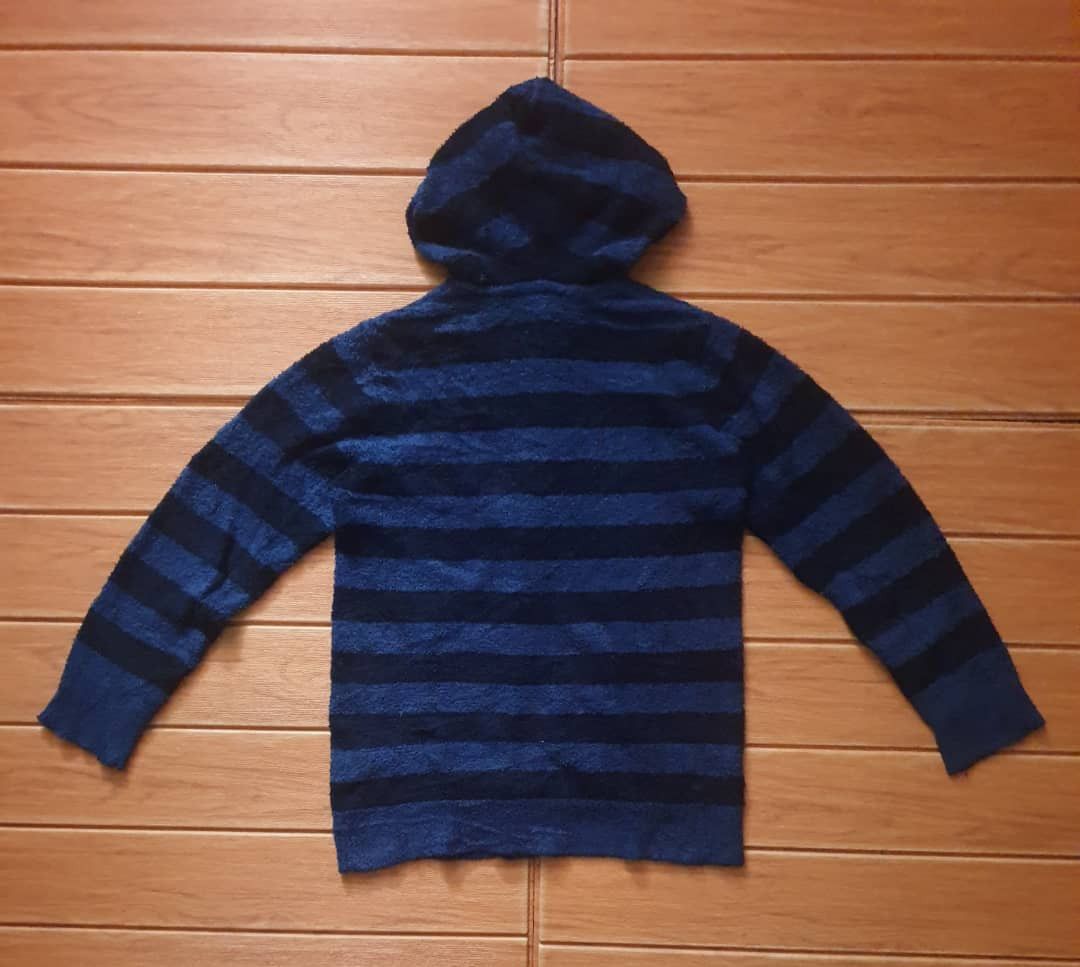 Uniqlo Uniqlo stripe blue black Fleece Hoodie Sweater Size M / US 6-8 / IT 42-44 - 9 Thumbnail