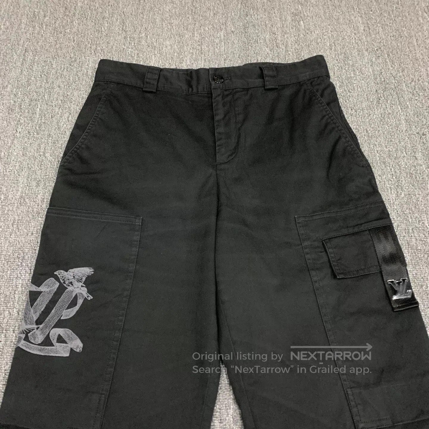 Louis Vuitton Black Cargo Shorts with Embroidered Design . Size US 30 / EU 46 - 1 Thumbnail