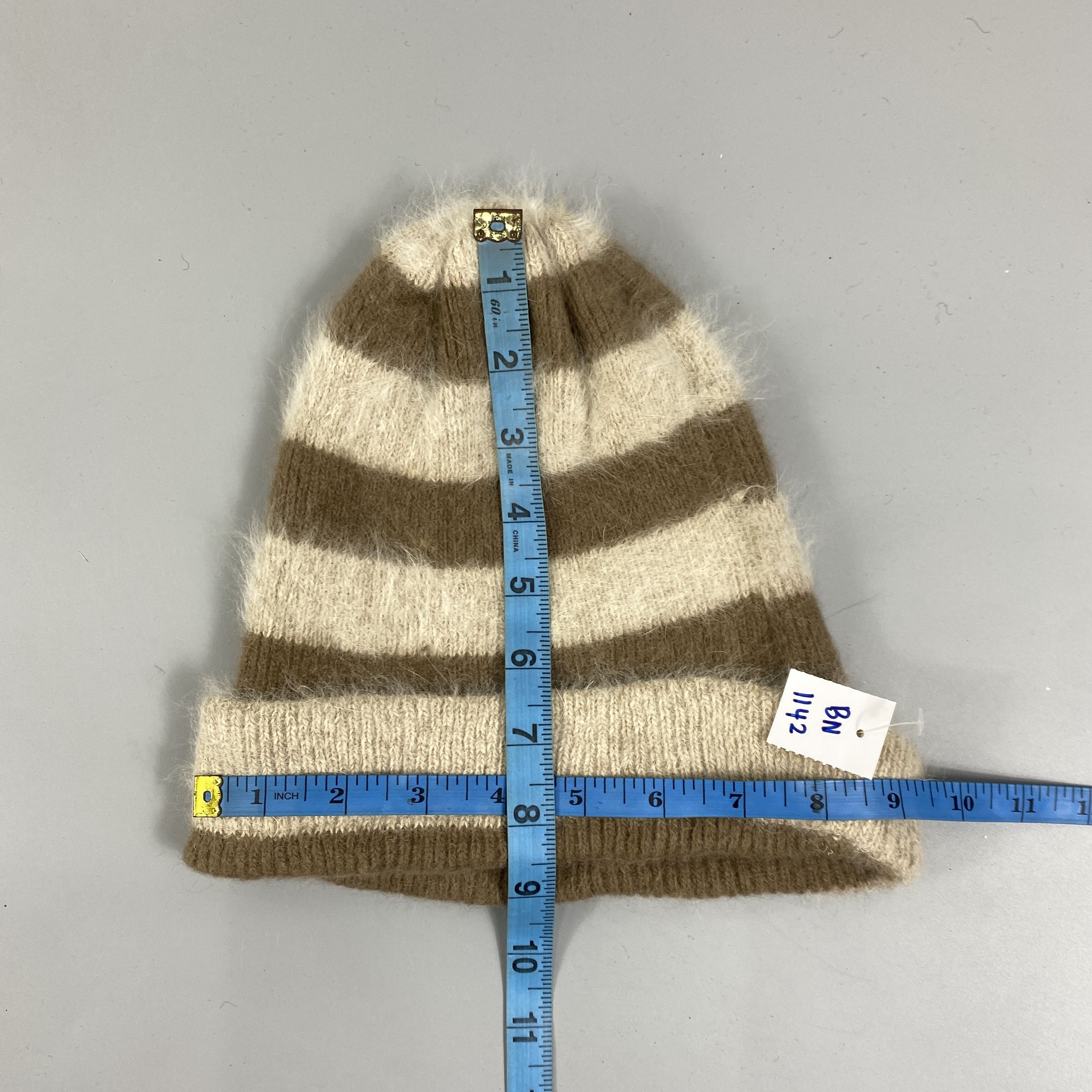 Japanese Brand Stripe Snow Cap Beanie Hat Fur -BN1142 Size ONE SIZE - 5 Thumbnail