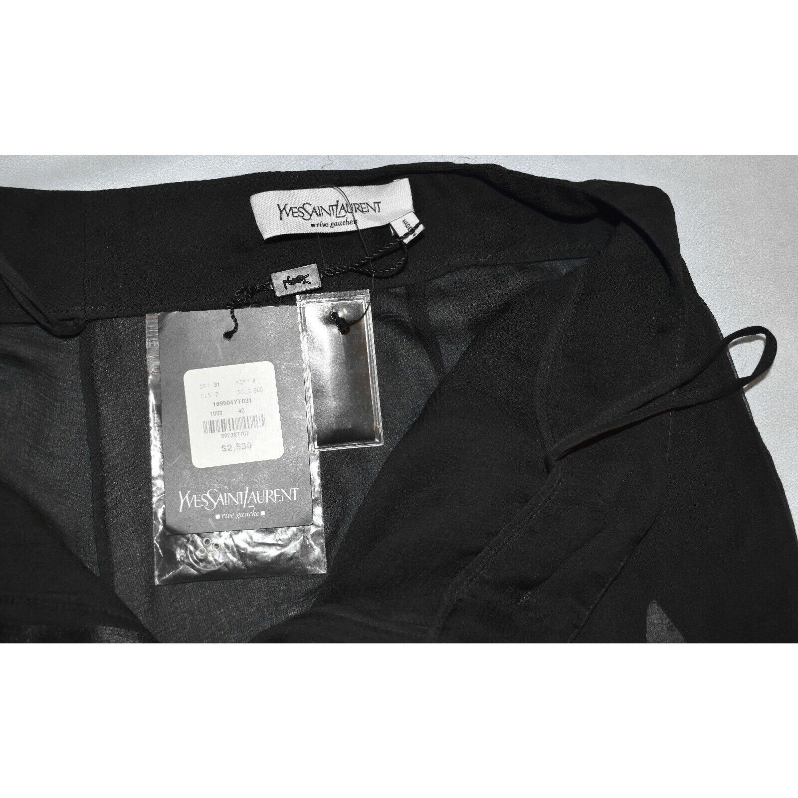 Yves Saint Laurent YVES SAINT LAURENT Black See Through Silk Pants Sz 42 $2530 Size 28" / US 6 / IT 42 - 4 Thumbnail