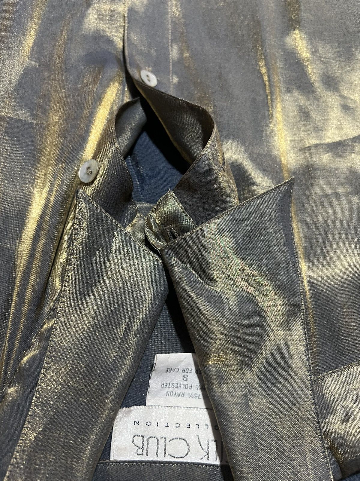 Vintage Blue/gold shimmer blouse 🪲 Size S / US 4 / IT 40 - 10 Thumbnail