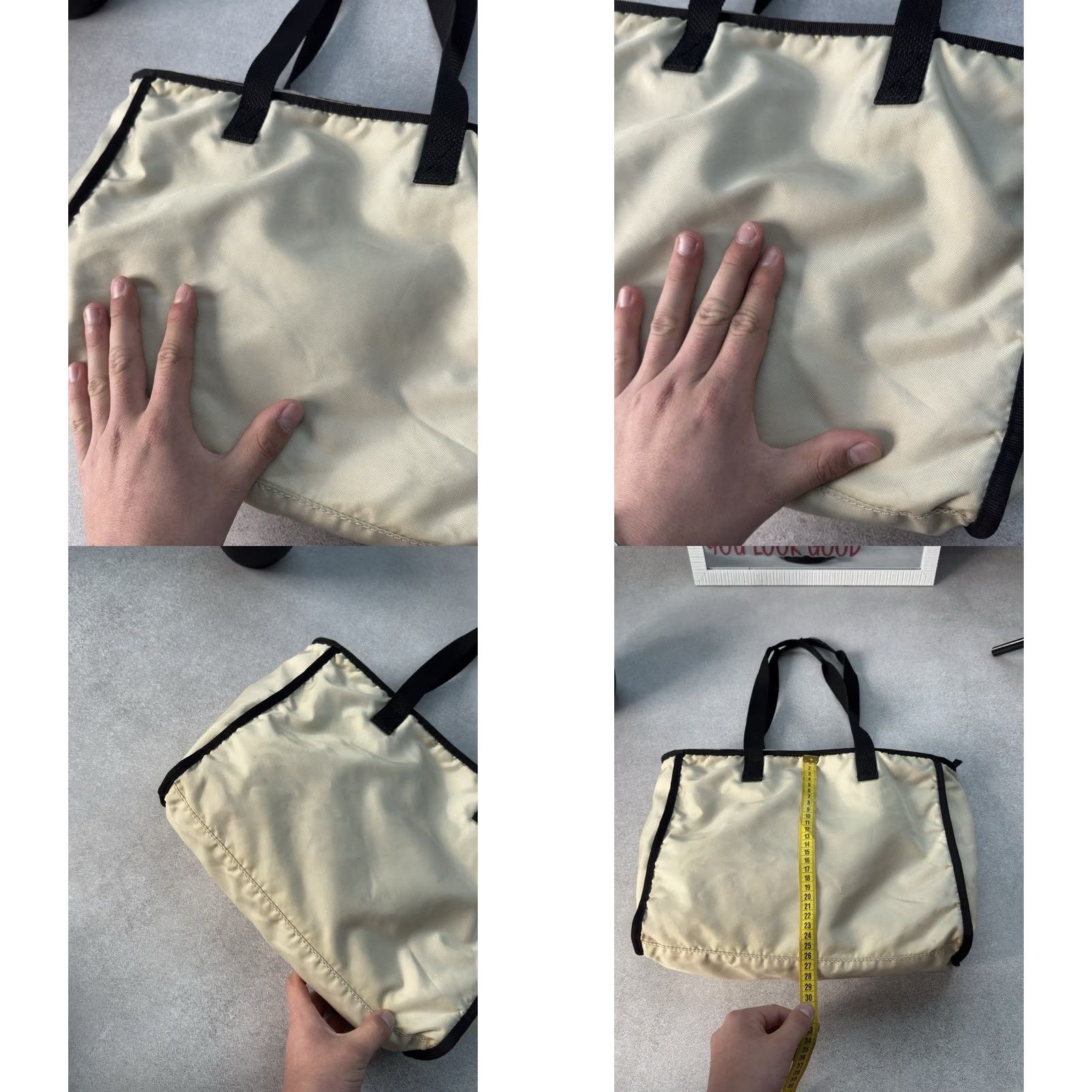 Diesel VINTAGE Diesel Y2K Nylon Big Logo Reversible Tote Woman Bags Small Beige/Black Diesel Brand 90s City Designer Handbag Womens Size ONE SIZE - 8 Thumbnail