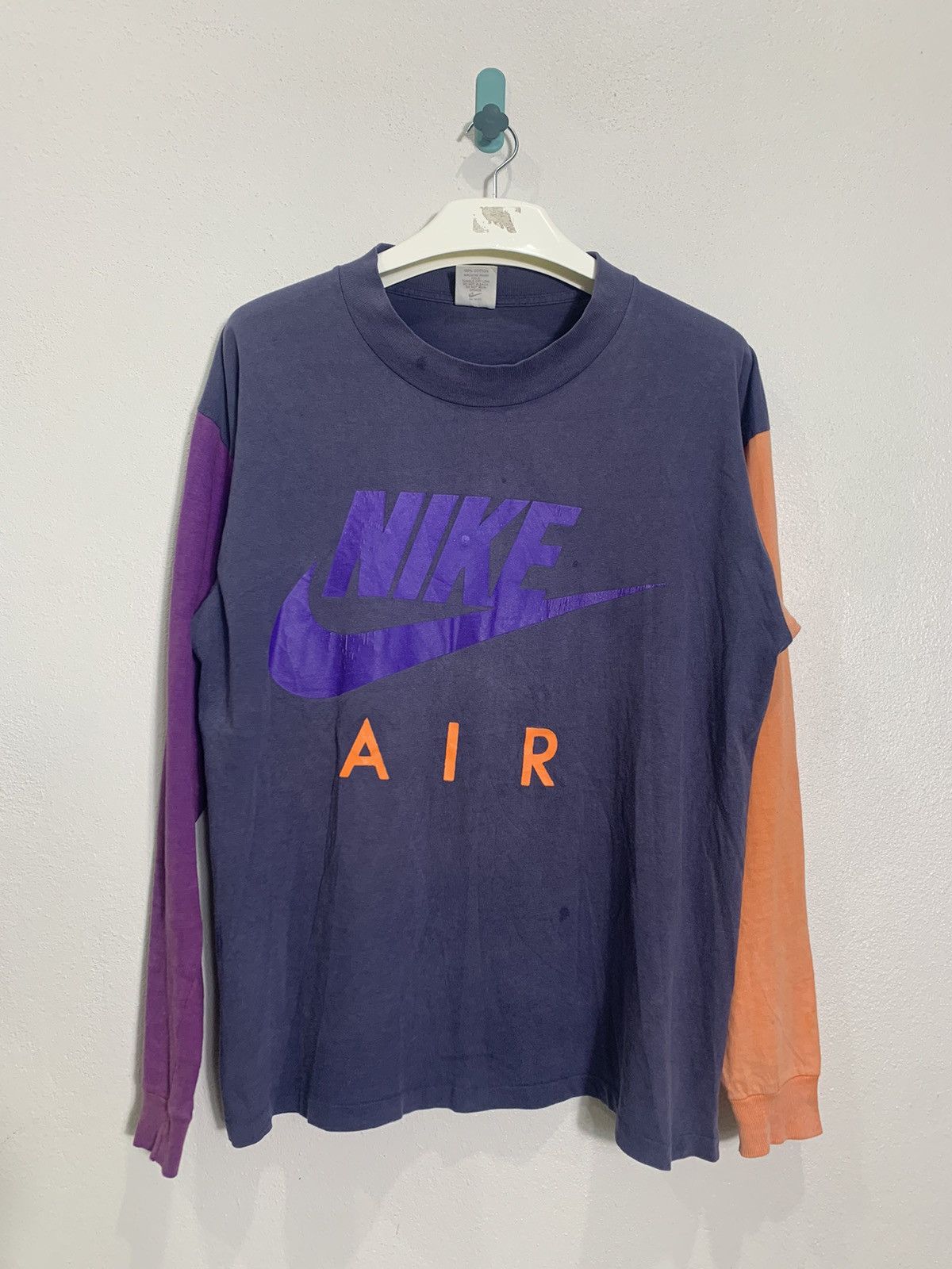 Nike Vintage 90 s NIKE AIR LONG SLEEVE COLOUR BLOCK MIRROR PRINT Grailed