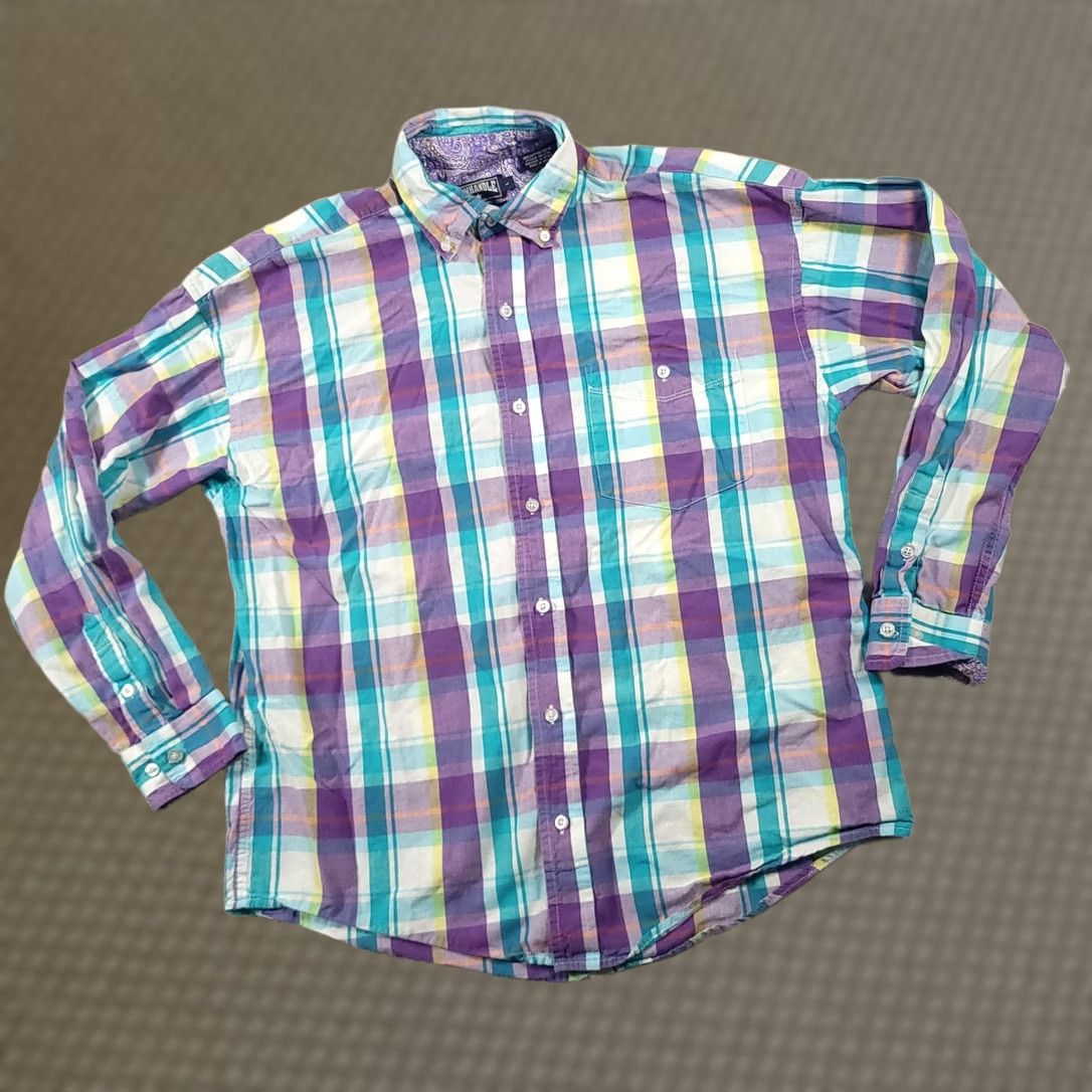 Vintage Panhandle Slim Long Sleeve Button Down Western Shirt Mens Large Plaid Flip Cuff Size US L / EU 52-54 / 3 - 1 Thumbnail