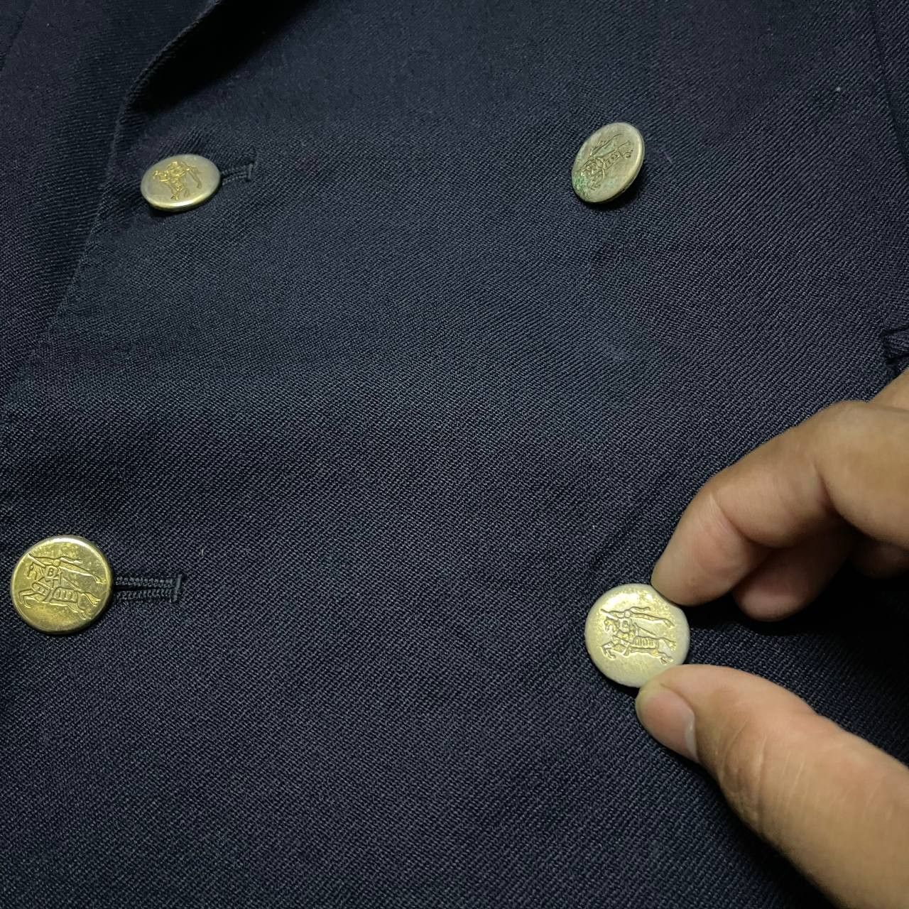 Burberry Vintage Burberry Gold Button Double Breasted Wool Coat Size US M / EU 48-50 / 2 - 5 Thumbnail