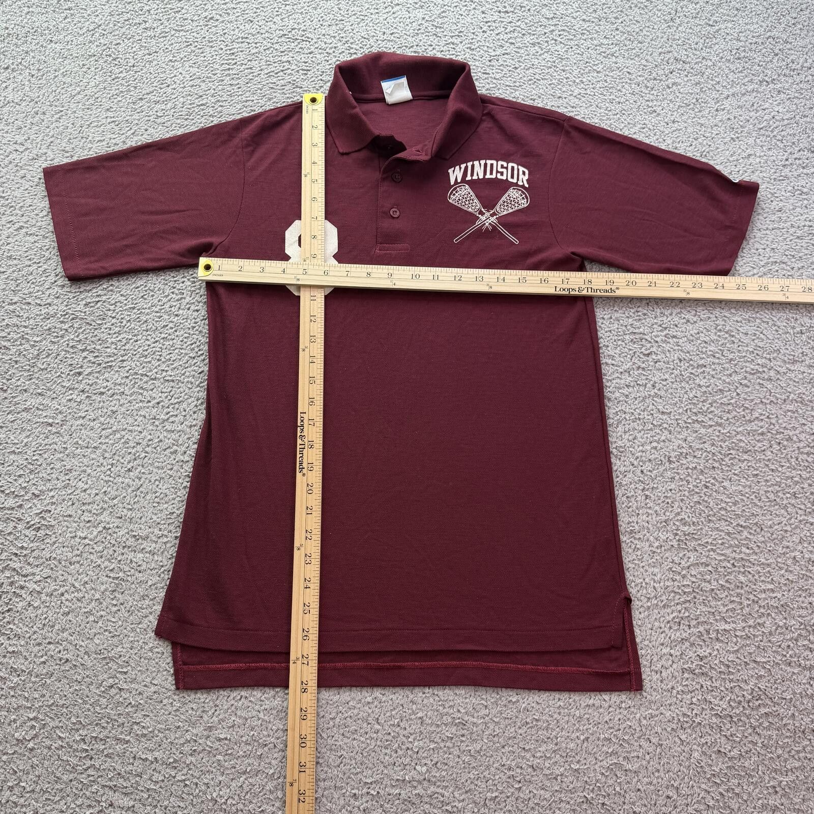Champion Vintage 90s Champion Windsor Lacrosse Polo Shirt Burgundy M Size US M / EU 48-50 / 2 - 4 Thumbnail
