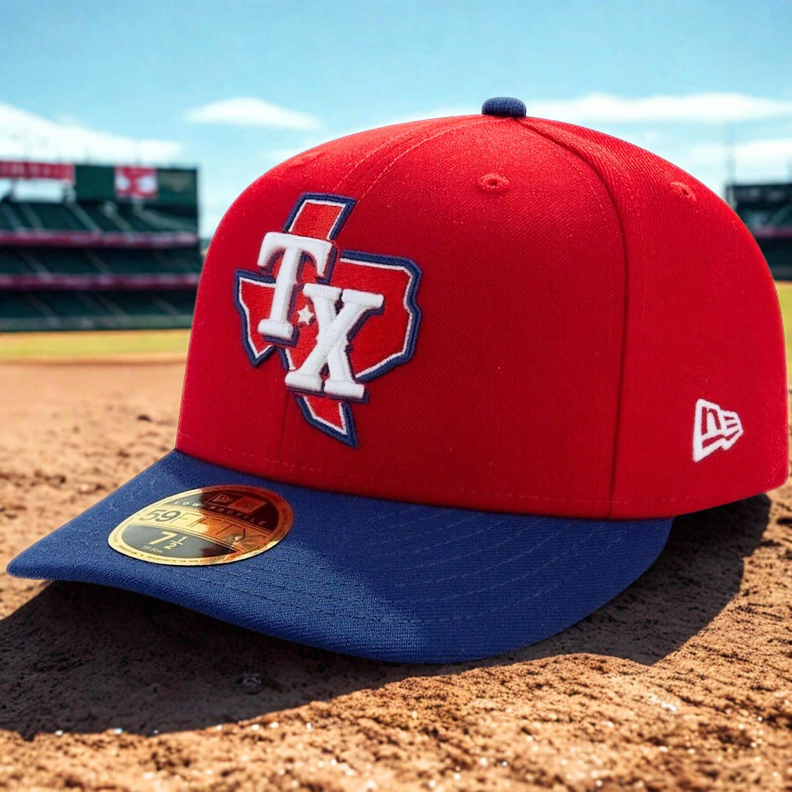 New Era Texas Rangers New Era 59FIFTY Low Profile On-Field Hat 7 3/4 Size ONE SIZE - 1 Thumbnail