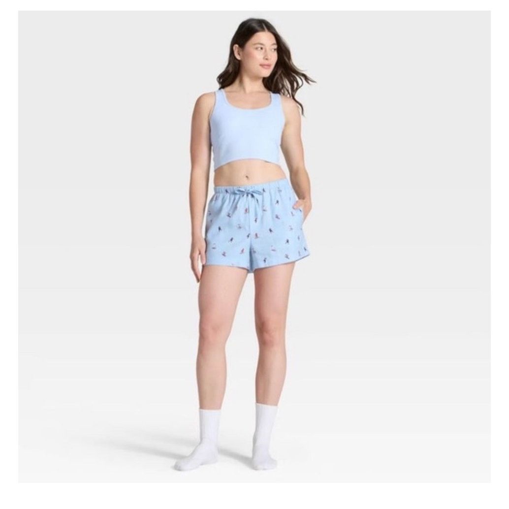 The Unbranded Brand Auden Women’s Ski Print Flannel Pajama Shorts Size Small Size 27" / US 4 / IT 40 - 4 Thumbnail