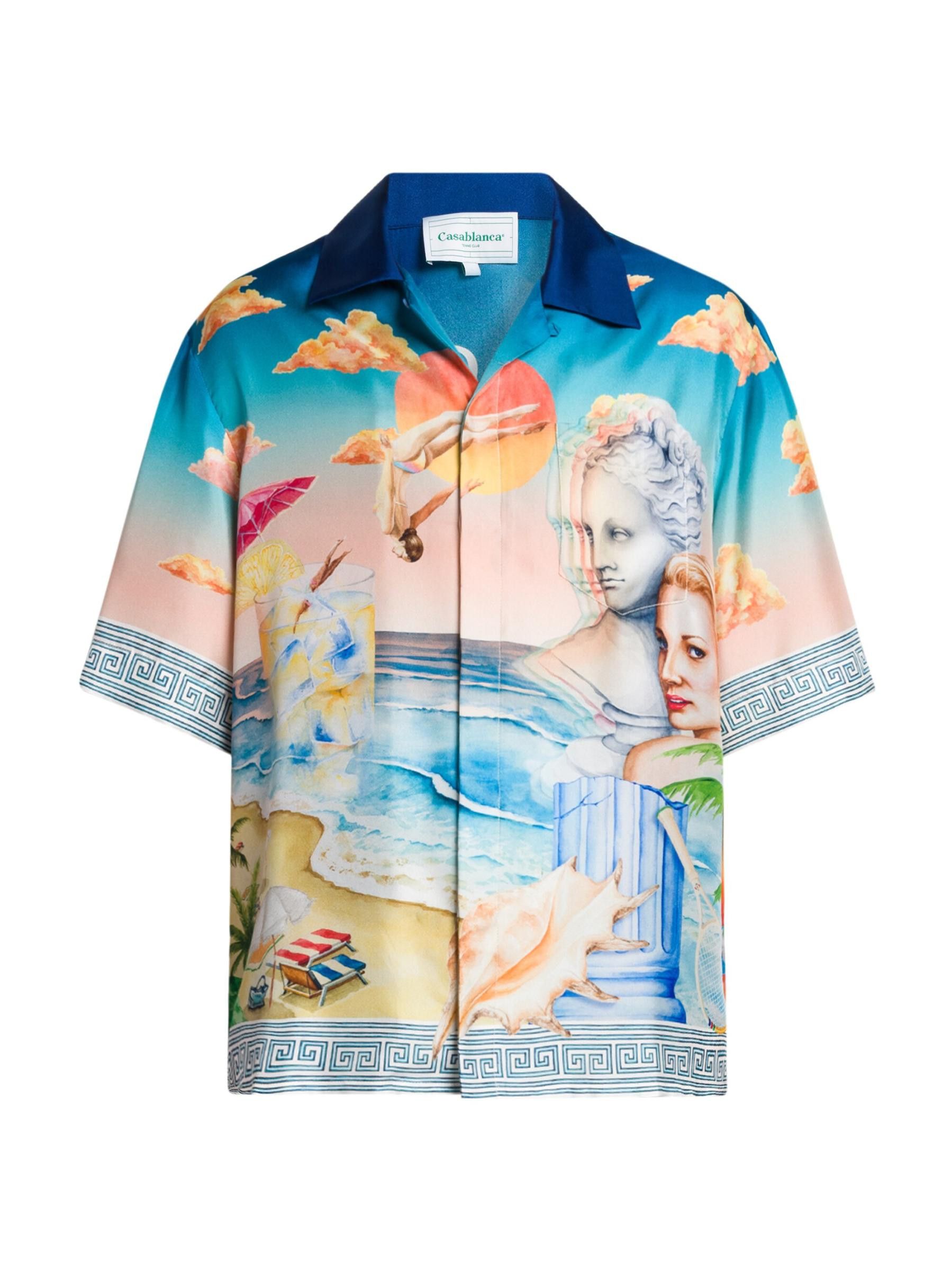 os11x0725 Printed Cuban Shirt in Multicolor
