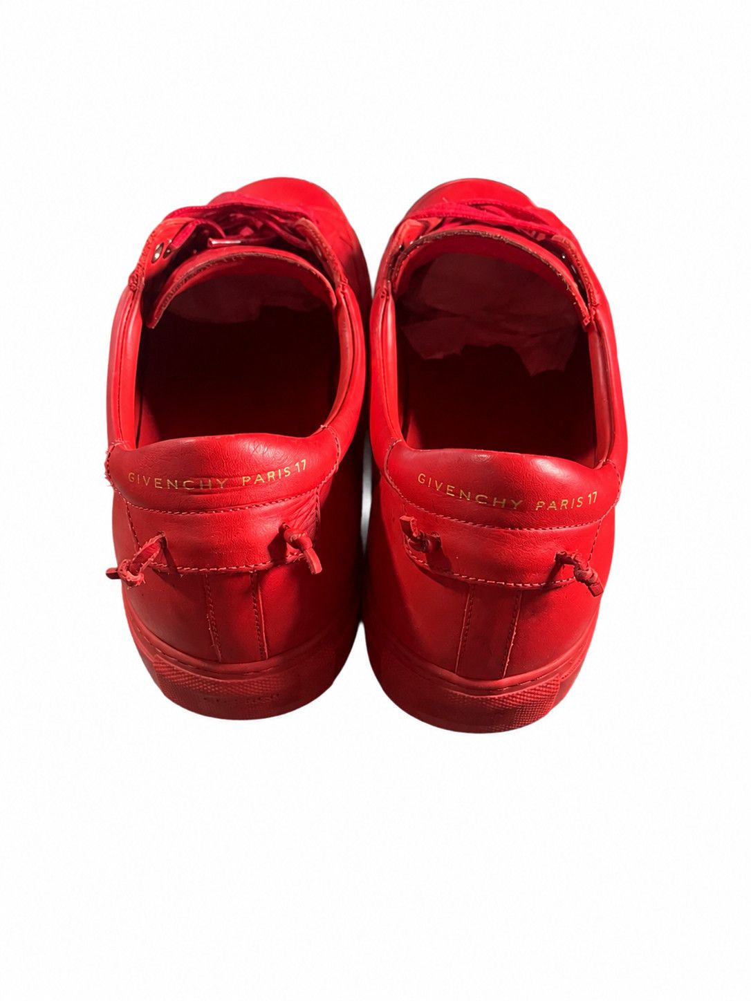 Givenchy Givenchy Paris Red Leather Low Top Sneakers EU43 Men's Shoes Size US 10 / EU 43 - 6 Thumbnail