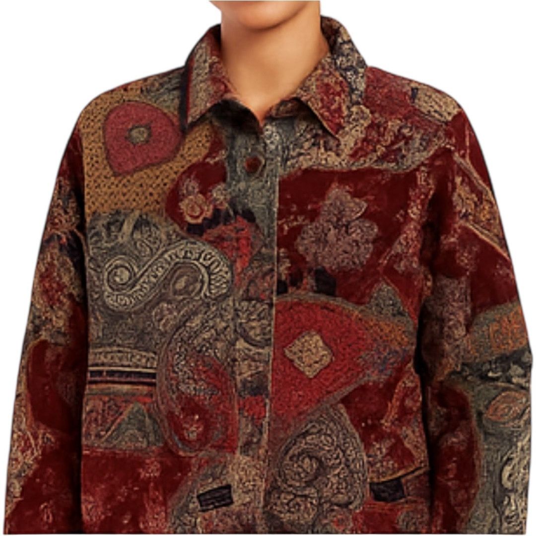 Chicos Chico's Shacket Patchwork Tapestry Paisley Crochet 3 XL Size XL / US 12-14 / IT 48-50 - 1 Thumbnail