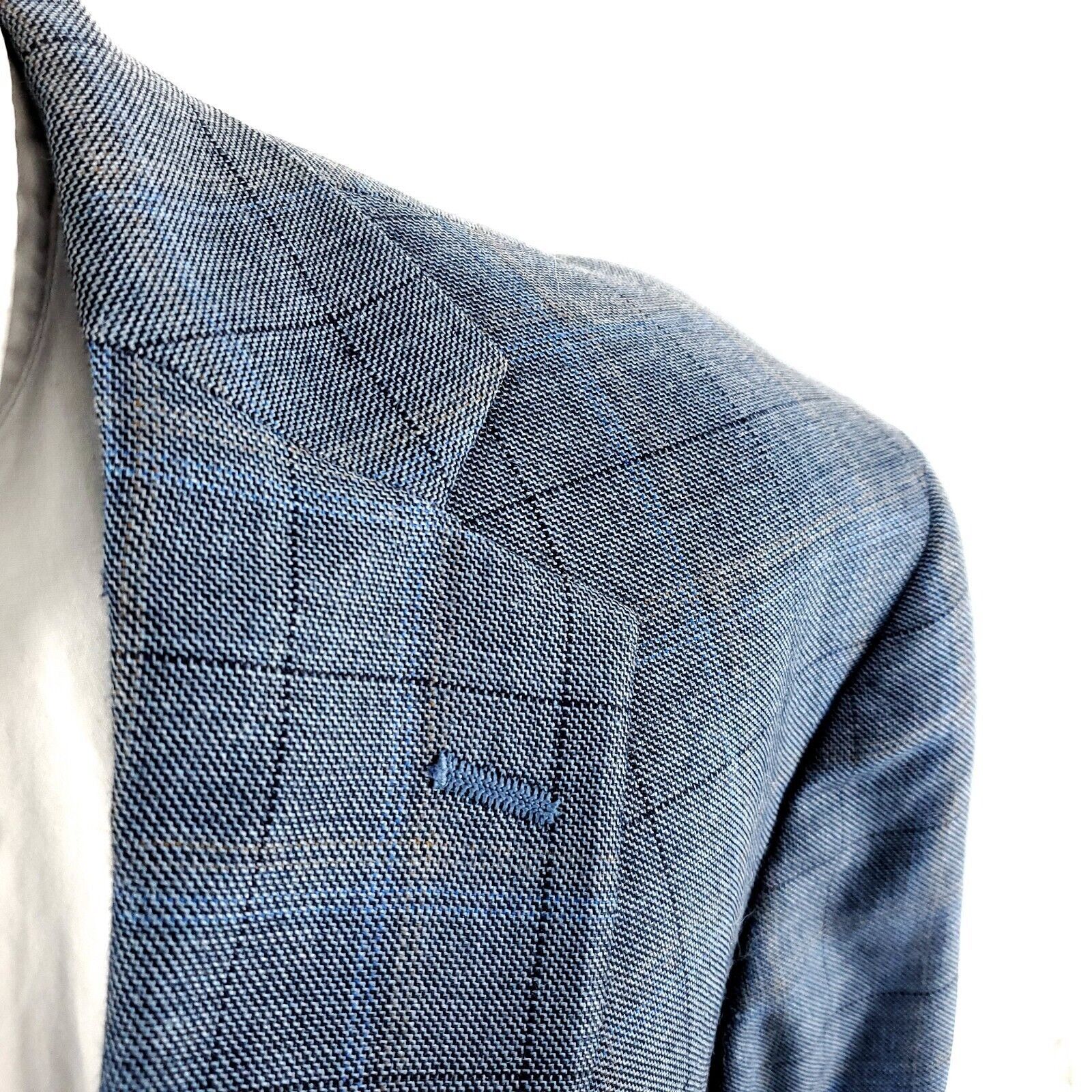 Hart Schaffner Marx Hart Schaffner Marx Wool 2 Button Blazer 42R Blue Sharkskin Size 42R - 2 Thumbnail