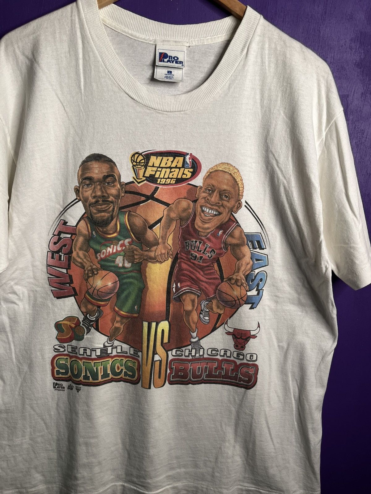 NBA × Pro Player × Vintage Vintage 1996 NBA finals Rodman/Kemp players tee Size US L / EU 52-54 / 3 - 3 Thumbnail