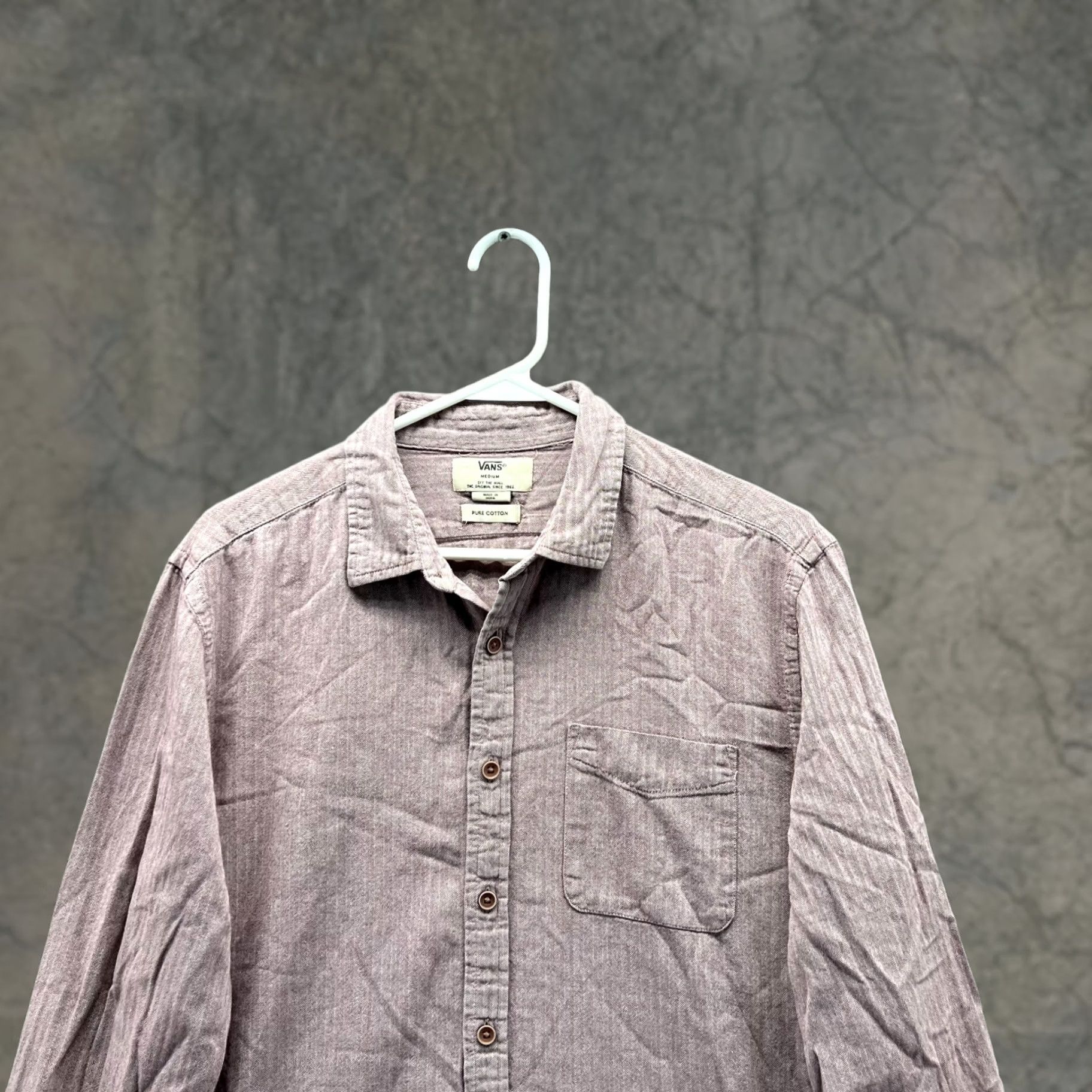 Vans Vans Shirt Men Medium Adult Purple Casual Button-Down Pocket Pure Cotton Vintage Regular Size US M / EU 48-50 / 2 - 1 Thumbnail