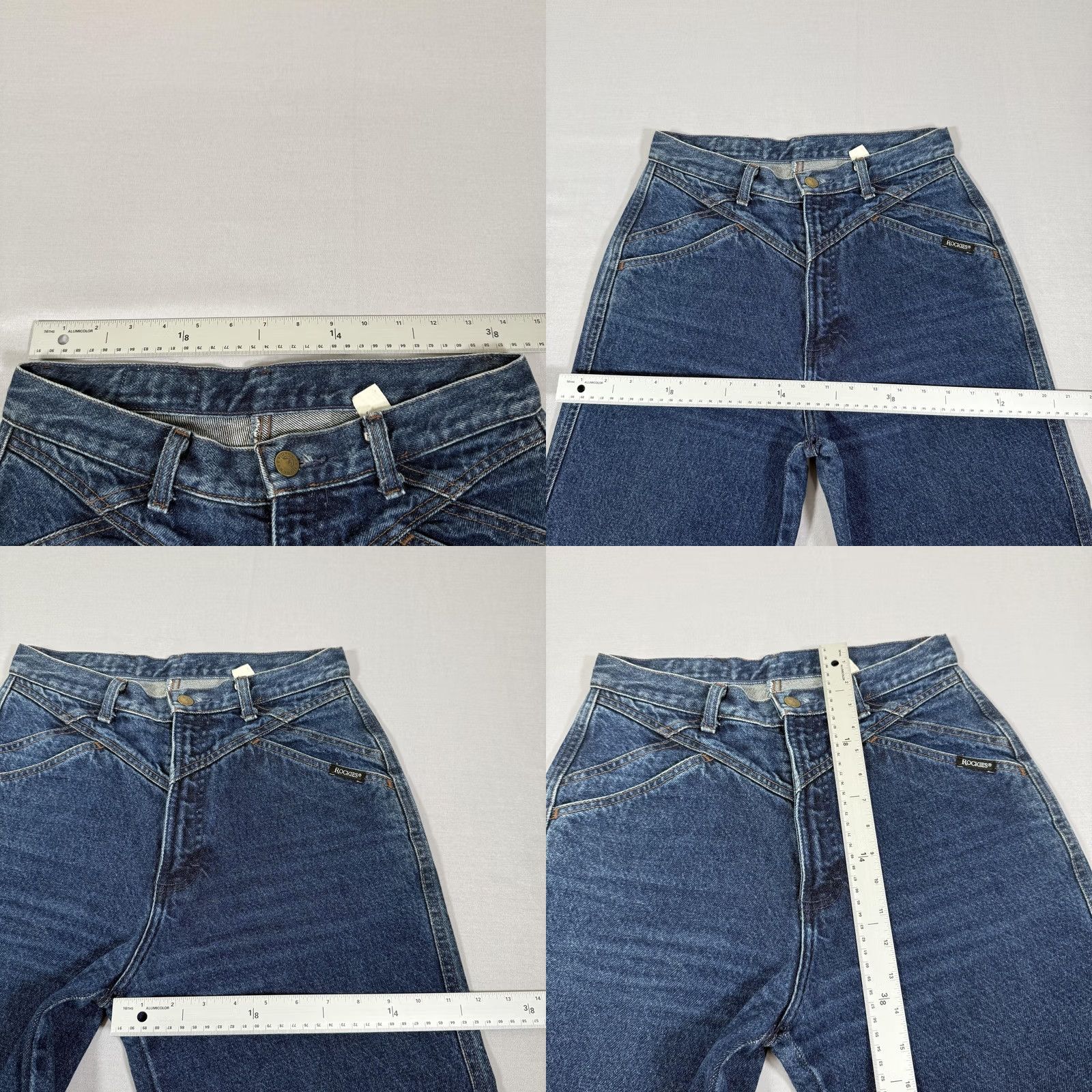 Vintage VINTAGE Rockies Jeans Women 9 Blue Denim Pants 90s Western High Rise Slim Tapered Mid Wash Size 30" / US 8 / IT 44 - 8 Thumbnail