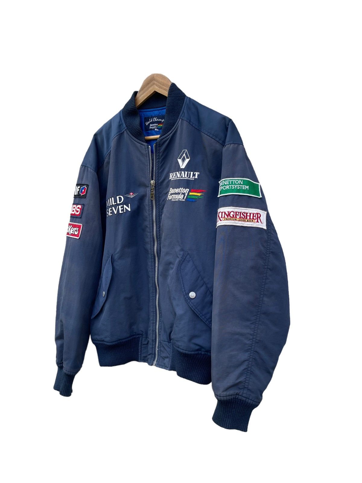 Benetton × Vintage Vintage Benetton Formula 1 Word Champion Bomber Jacket Size US L / EU 52-54 / 3 - 2 Thumbnail