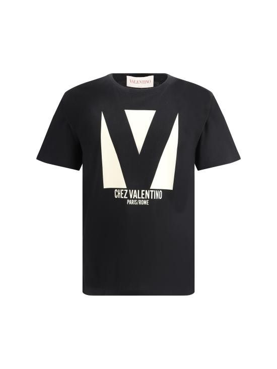 Tシャツ・カットソー VALENTINO Men T-shirt Black 7V3MG16PB32 9RA Valentino Garavani Le Chat De La Maison Print Cotton T-Shirt