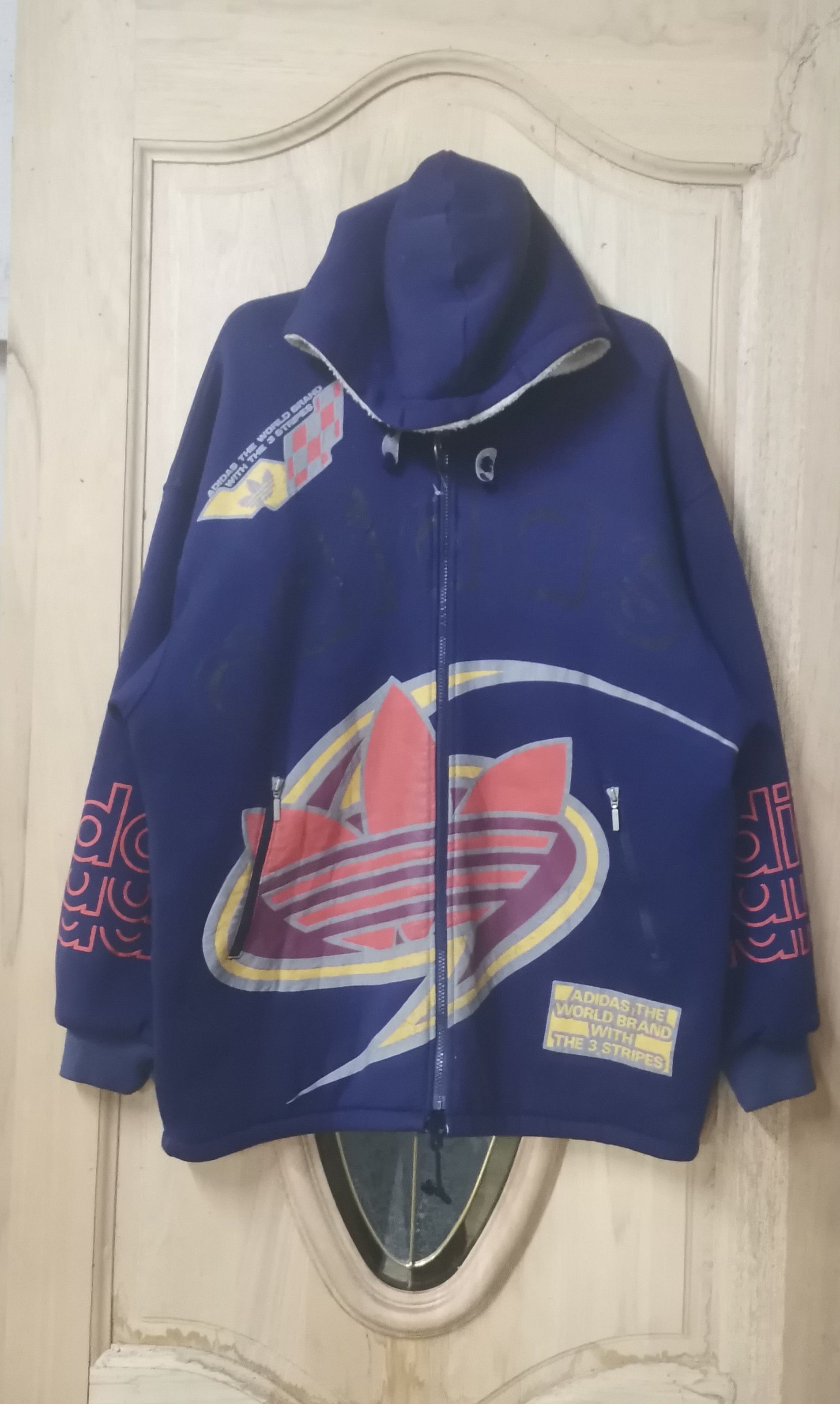 Adidas × Vintage vintage Adidas jacket hoodies three stripes Size US L / EU 52-54 / 3 - 1 Thumbnail