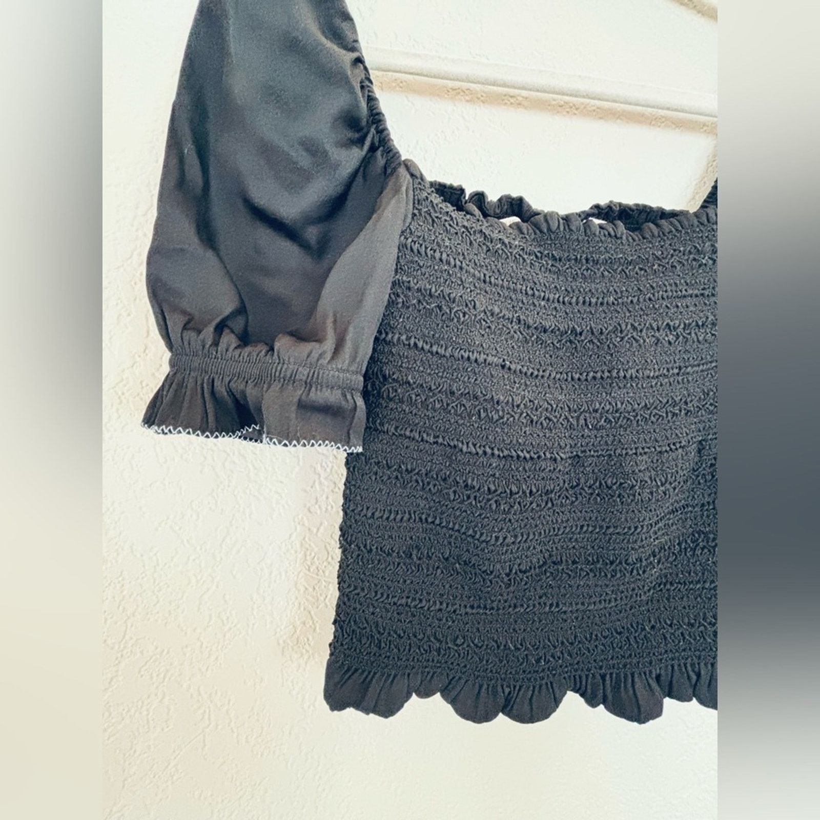 & Other Stories × Anthropologie DOLAN puff sleeve smocked jersey top Size S / US 4 / IT 40 - 3 Thumbnail