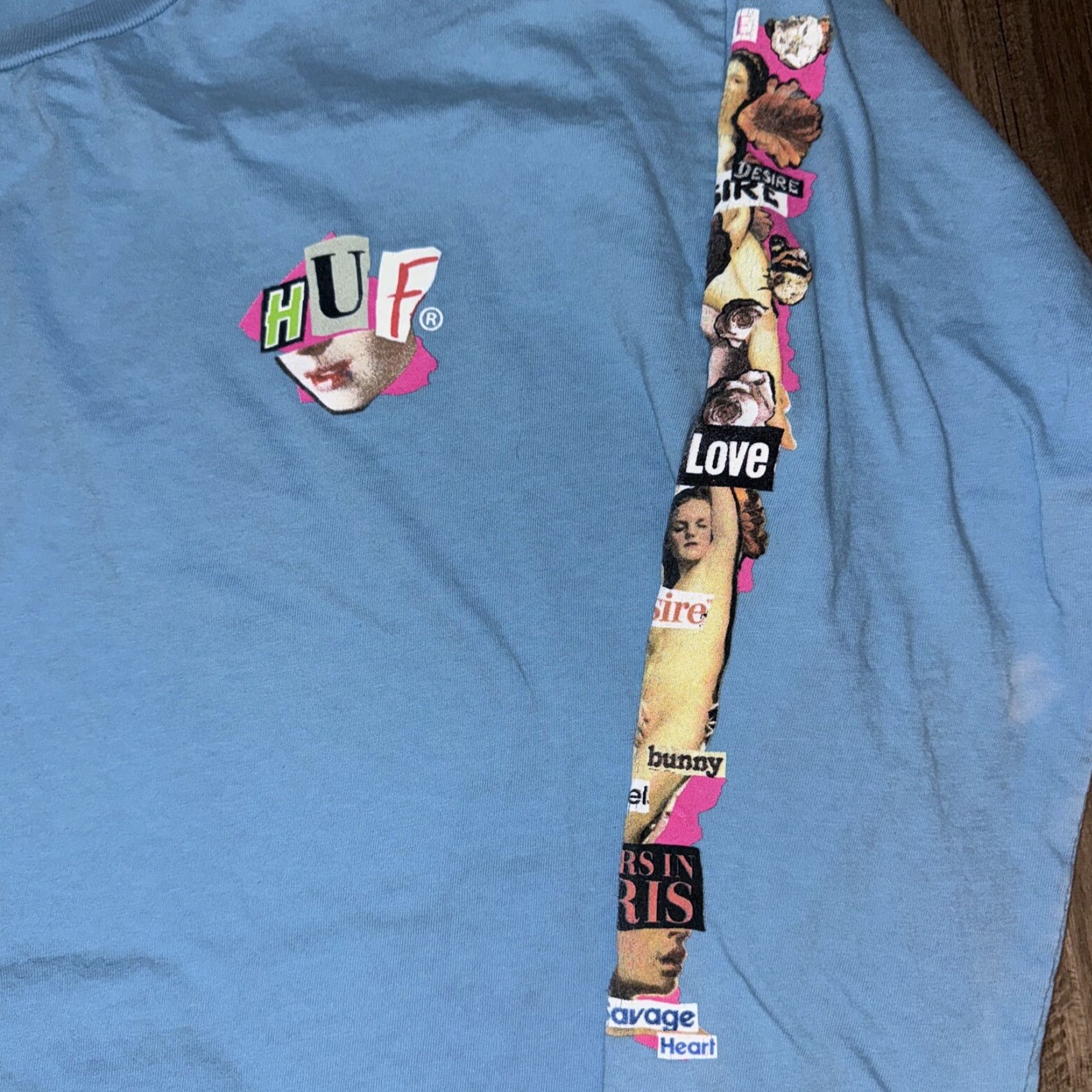 Huf HUF Long Sleeve T-Shirt Blue L Mens Skateboarding Shirt - 20x28 Large Size US L / EU 52-54 / 3 - 3 Thumbnail