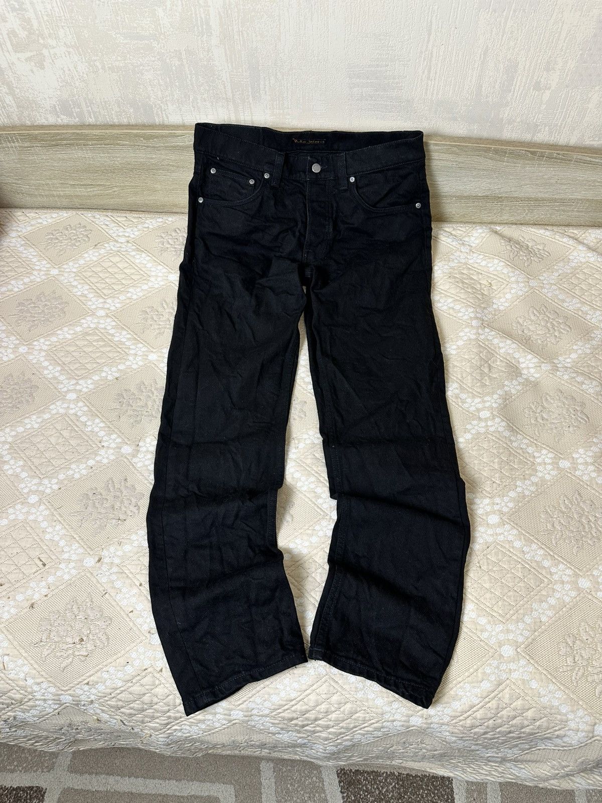 Nudie Jeans 🔥 Nudie Jeans Solid Denim Jeans Pants Trousers Black 33x32 Size US 33 - 1 Thumbnail