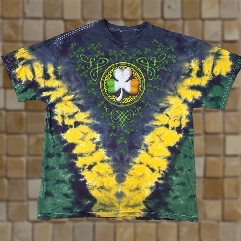 Vintage Vintage Shamrock Irish Clover Tie-Dye Men's Size XL Celtic T Shirt Ireland Green Size US XL / EU 56 / 4 - 1 Thumbnail