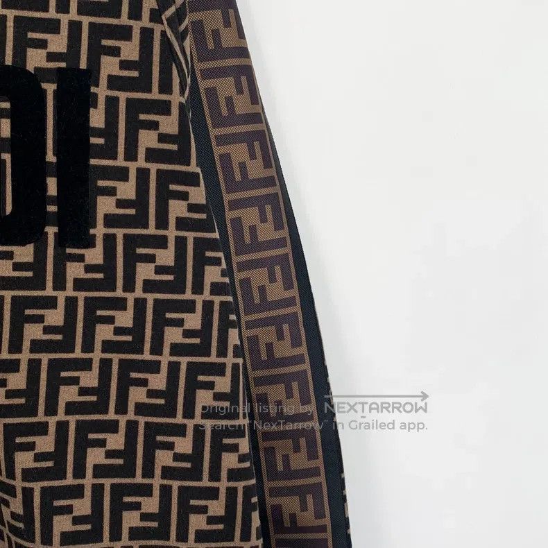 Fendi Fendi Black and Brown Logo Letter Embroidered Cotton Crewn Size S / US 4 / IT 40 - 5 Thumbnail