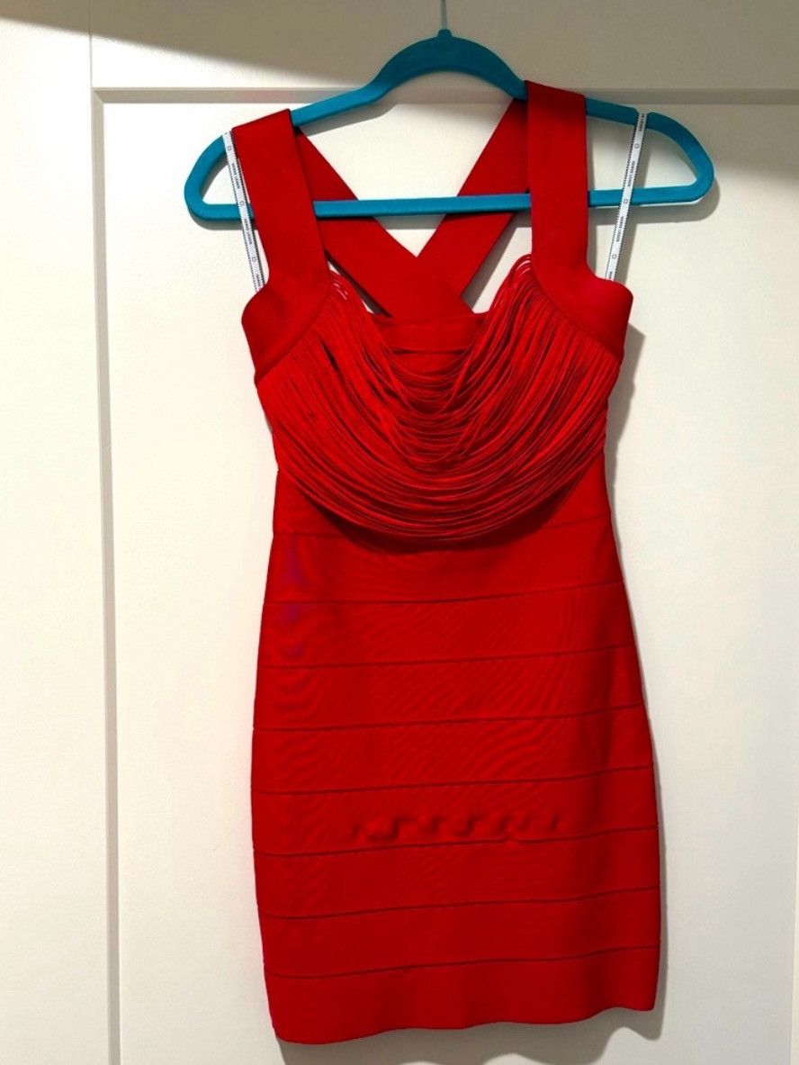 Herve Leger HERVE LEGER draped fringe Bandage Mini Dress Size XS / US 0-2 / IT 36-38 - 4 Thumbnail