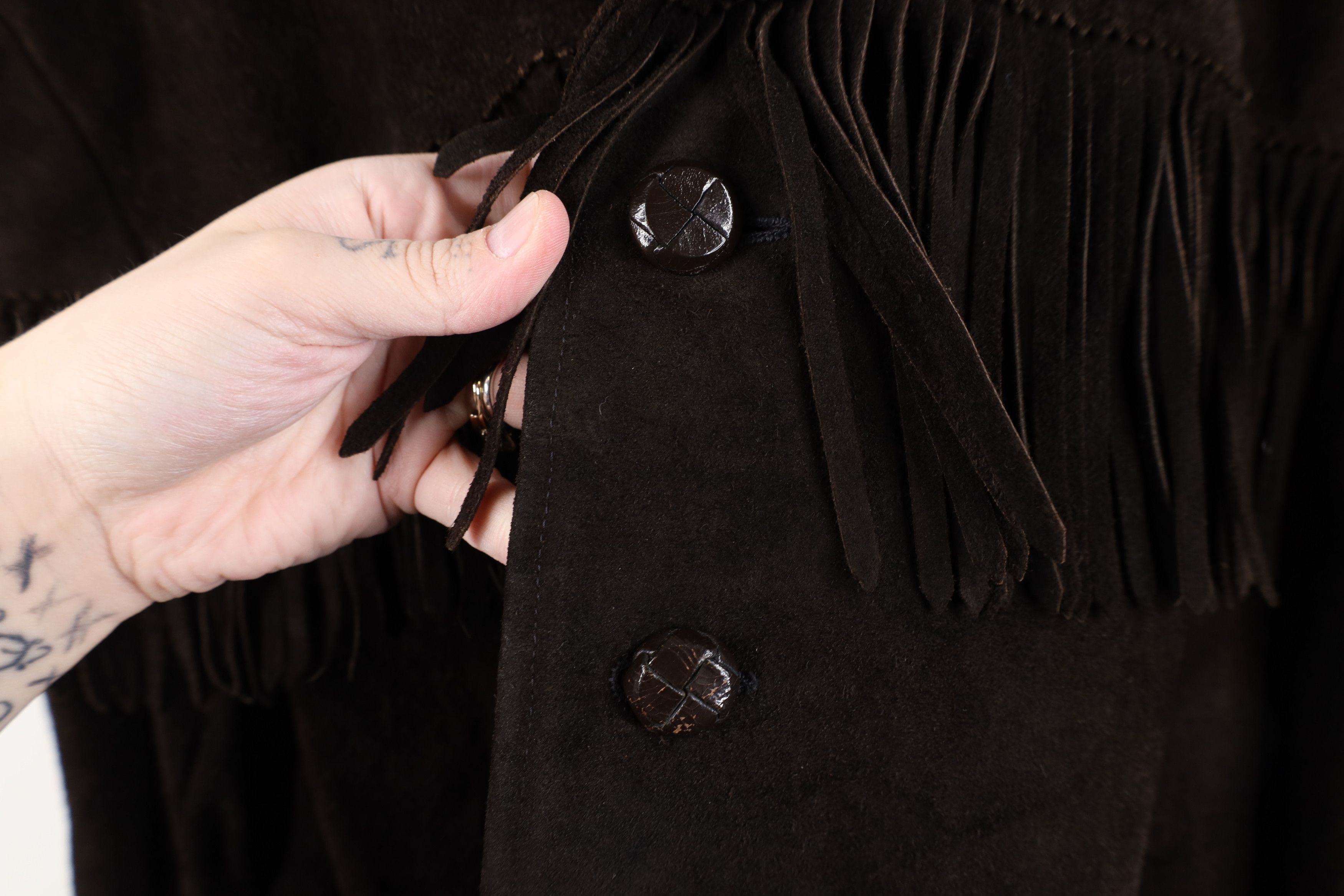 Vintage Vintage 70s Skaggerac Hippie Fringed Suede Leather Jacket Size US XL / EU 56 / 4 - 5 Thumbnail