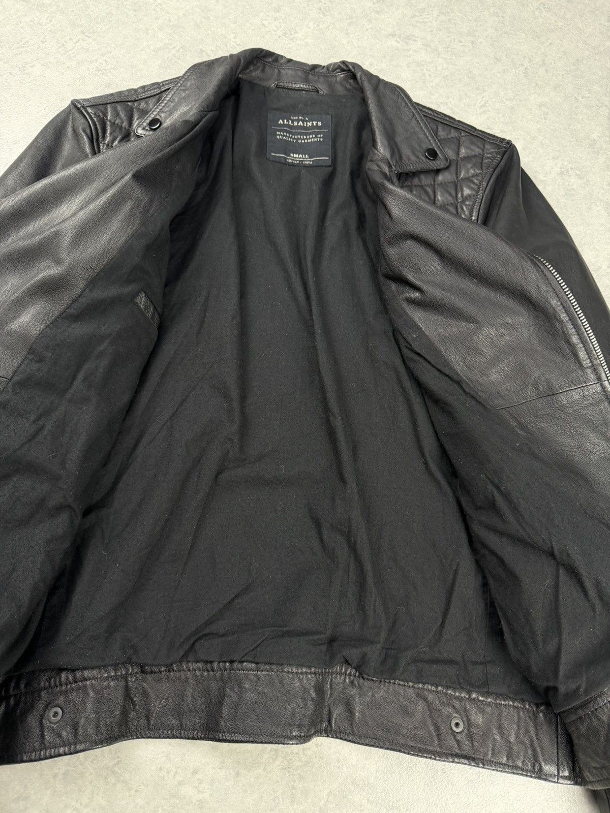 Allsaints AllSaints Kushiro Leather Biker Jacket Mens S Black Size US S / EU 44-46 / 1 - 7 Thumbnail