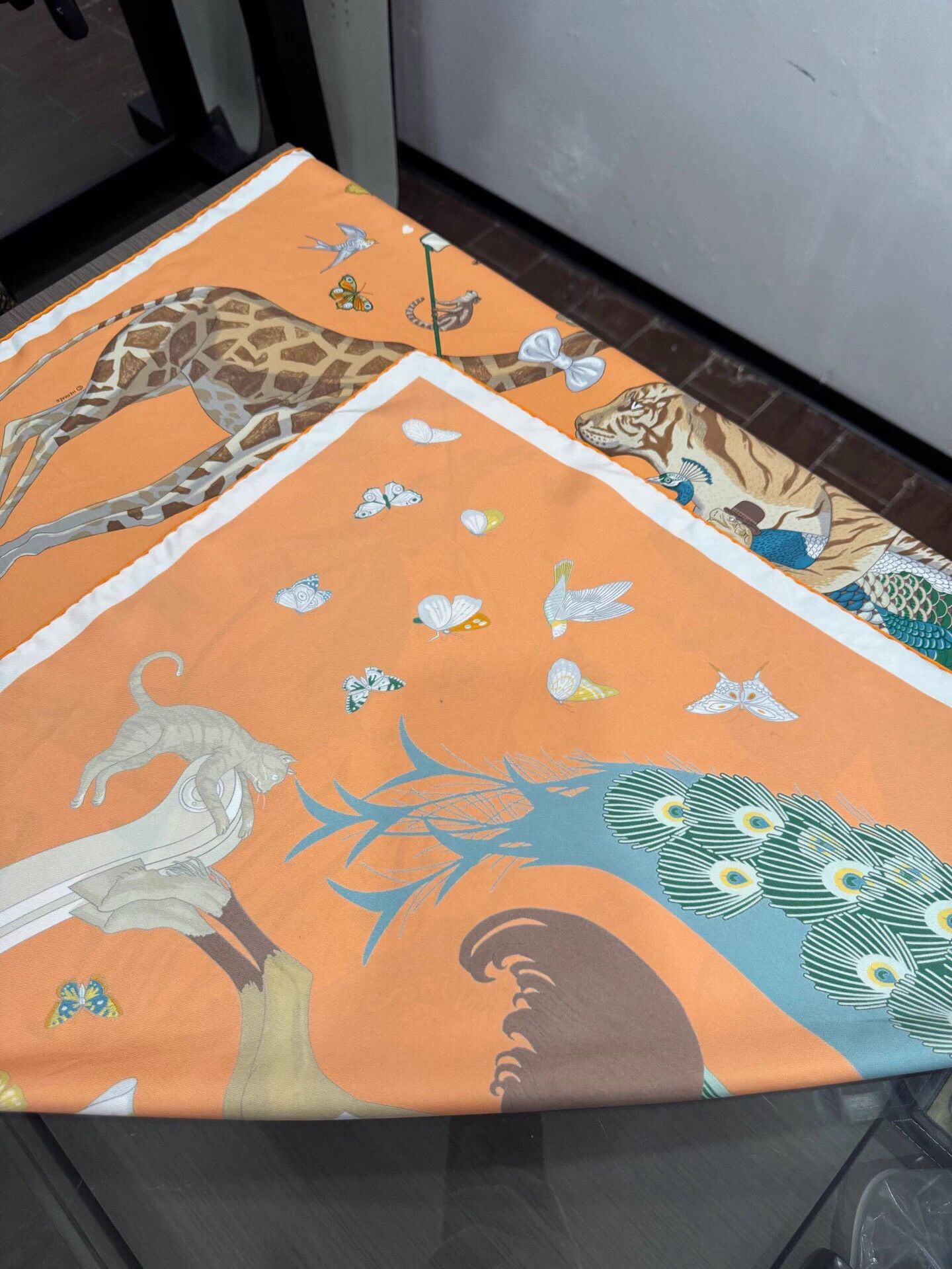 Hermes Hermes Circus Orange Cartoon Silk Scarf 90x90cm Size ONE SIZE - 5 Thumbnail