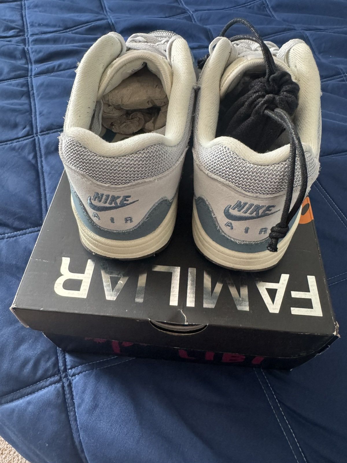 Nike × Patta Patta Nike Air Max 1 QS Blue Waves 9.5 Size US 9.5 / EU 42-43 - 5 Thumbnail