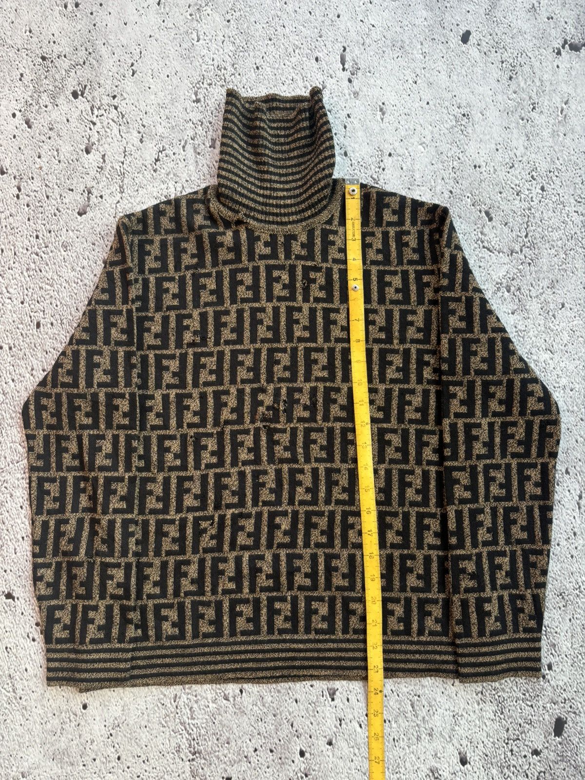 Fendi Vintage Fendi Zucca Turtleneck knit Monogram Size L / US 10 / IT 46 - 9 Thumbnail