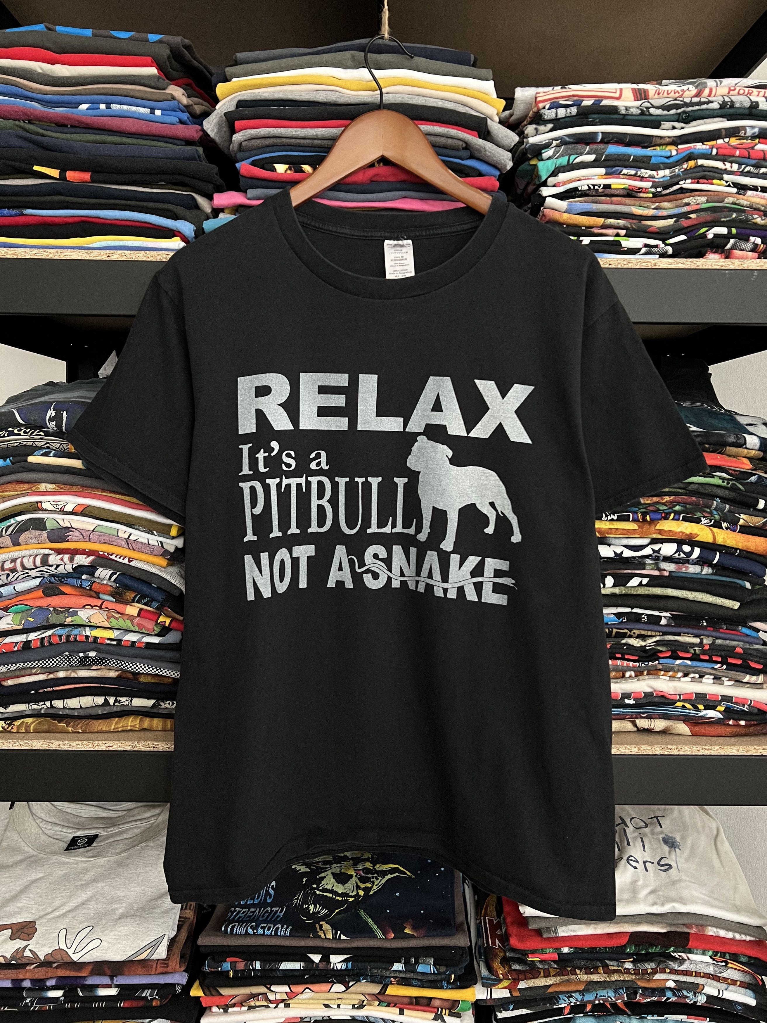 Vintage Vintage Y2K Relax Its a Pitbull Not a Snake Humor T-shirt Size US M / EU 48-50 / 2 - 1 Thumbnail