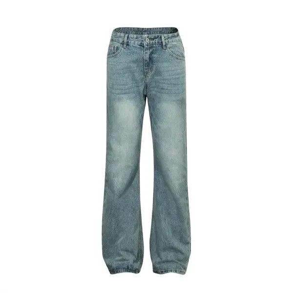Japanese Brand Asa Washed loose straight-leg casual versatile simple jeans Size US 32 / EU 48 - 7 Thumbnail
