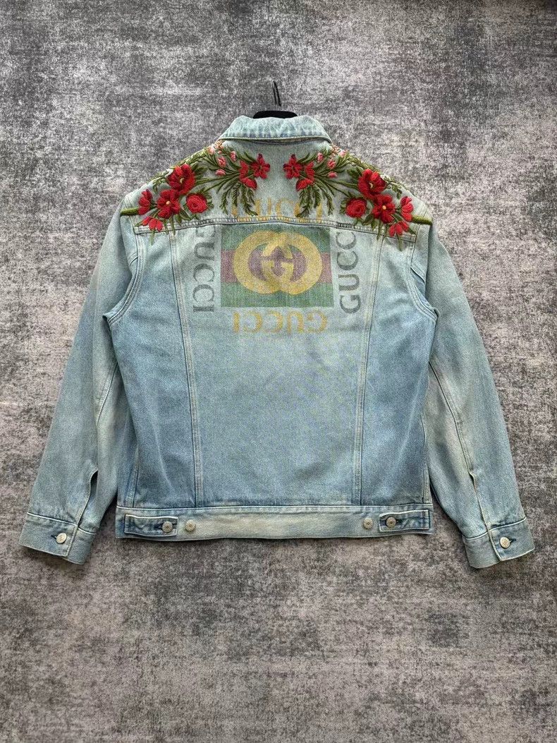 Gucci Gucci Floral embroidery, old, back square, denim jacket Size US S / EU 44-46 / 1 - 2 Thumbnail