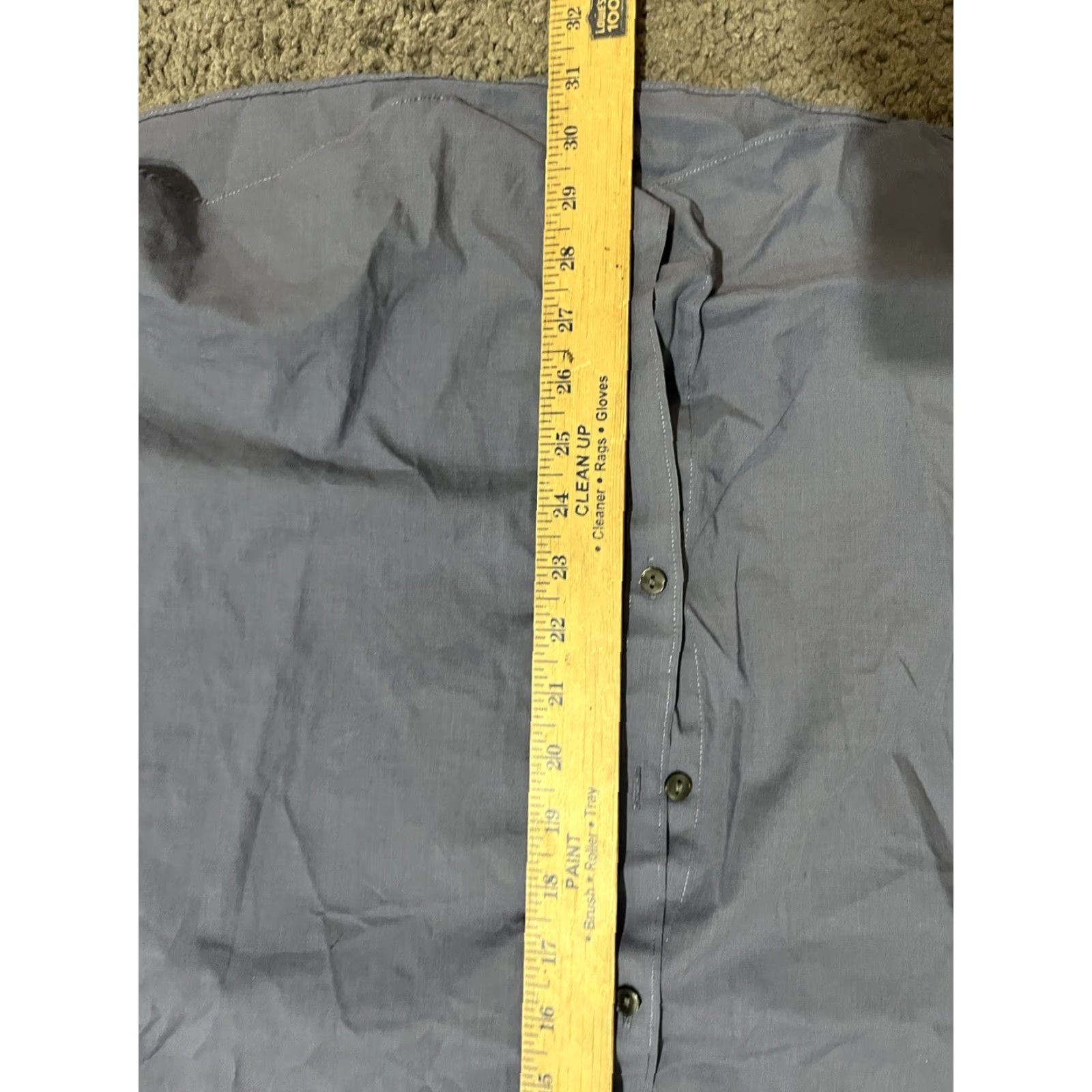 Van Heusen VINTAGE Van Heusen Dress Shirt Slim Fit Blue 16 Men’s Long Sleeve Stretch Size 16 Blue Mens Dress Shirt Size 42R - 5 Thumbnail